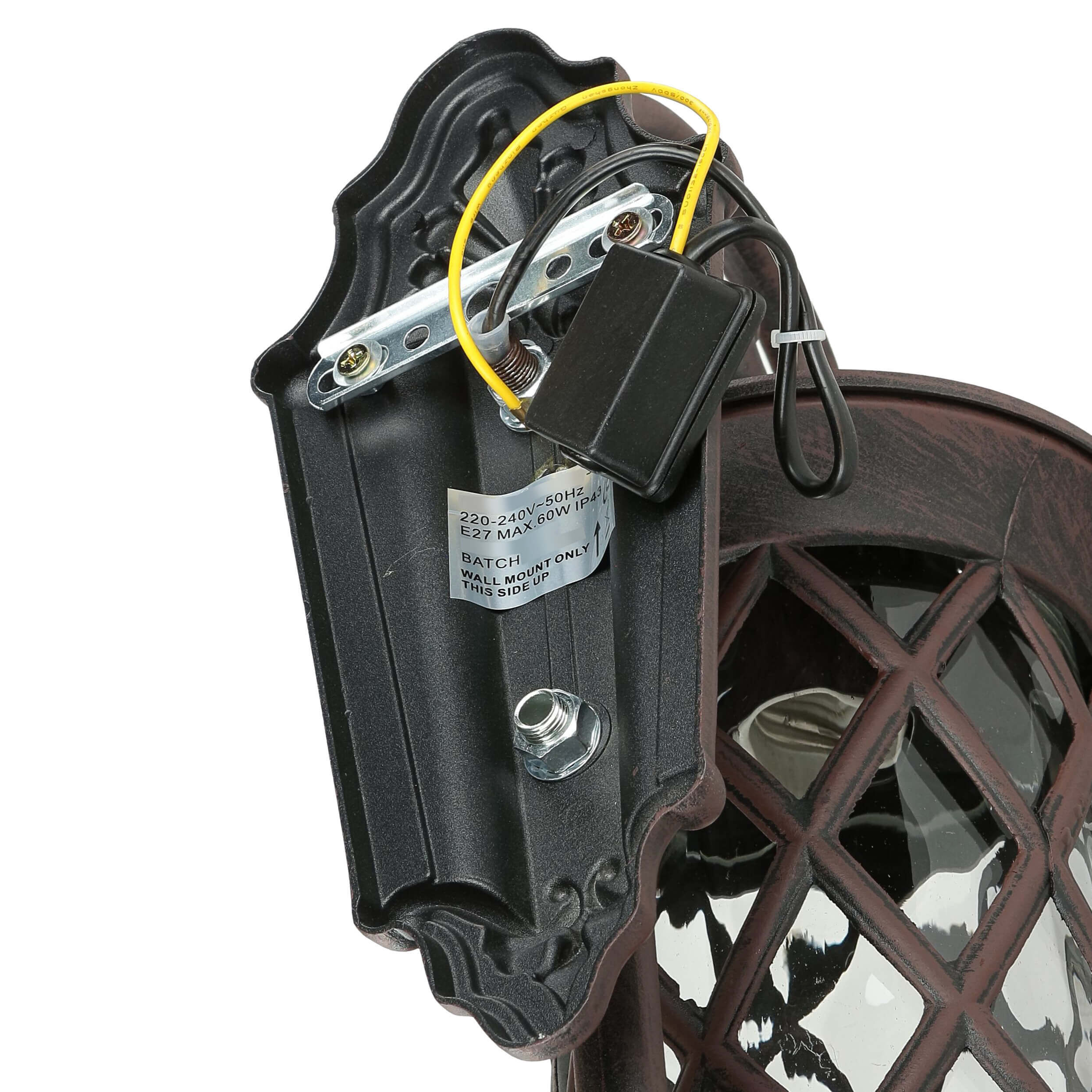 Rustikale Außen Wandleuchte Braun Antik E27 LANTERN Waffe