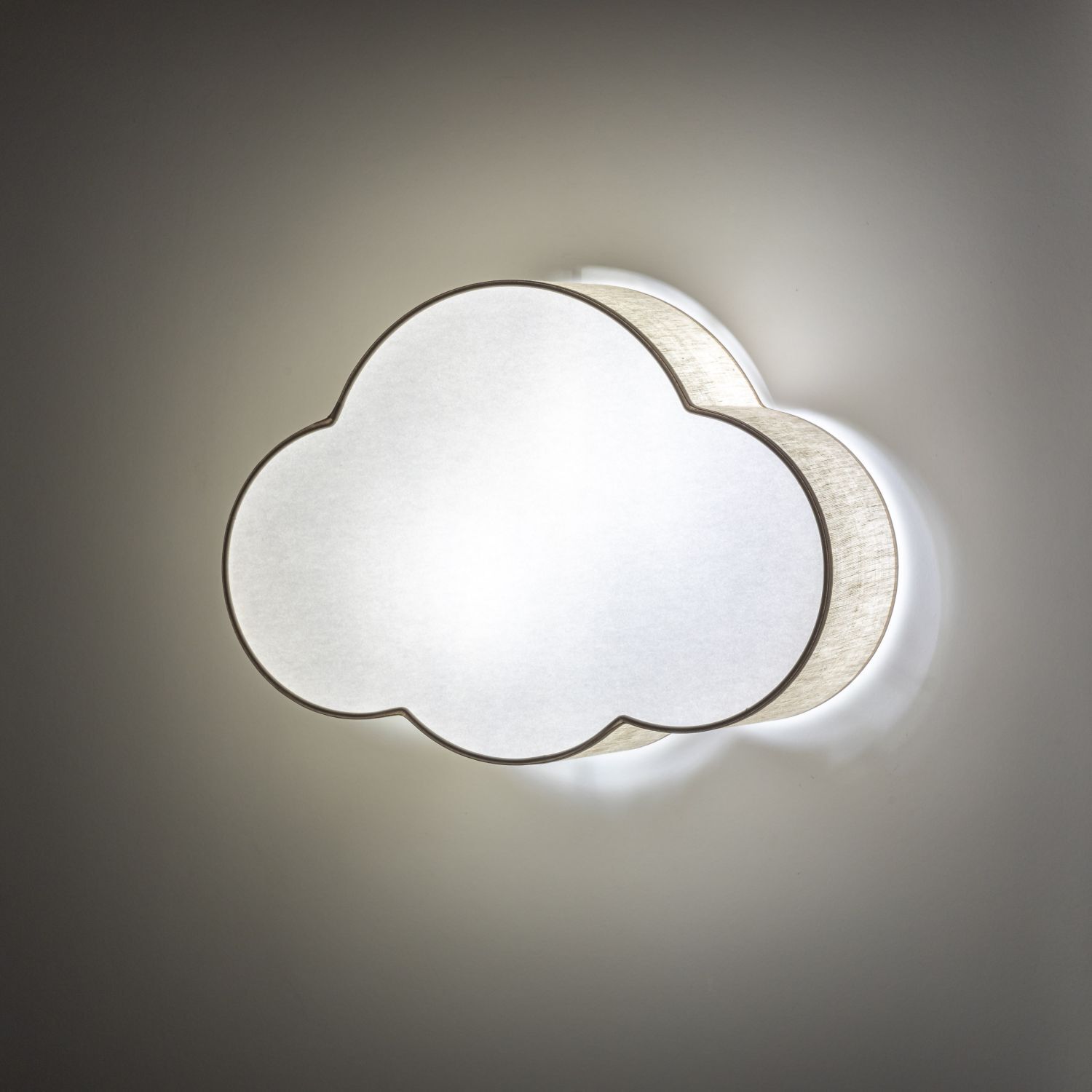 Chambre d'enfant Lampe nuage Beige Blanc Lin L : 43 cm 2x E27