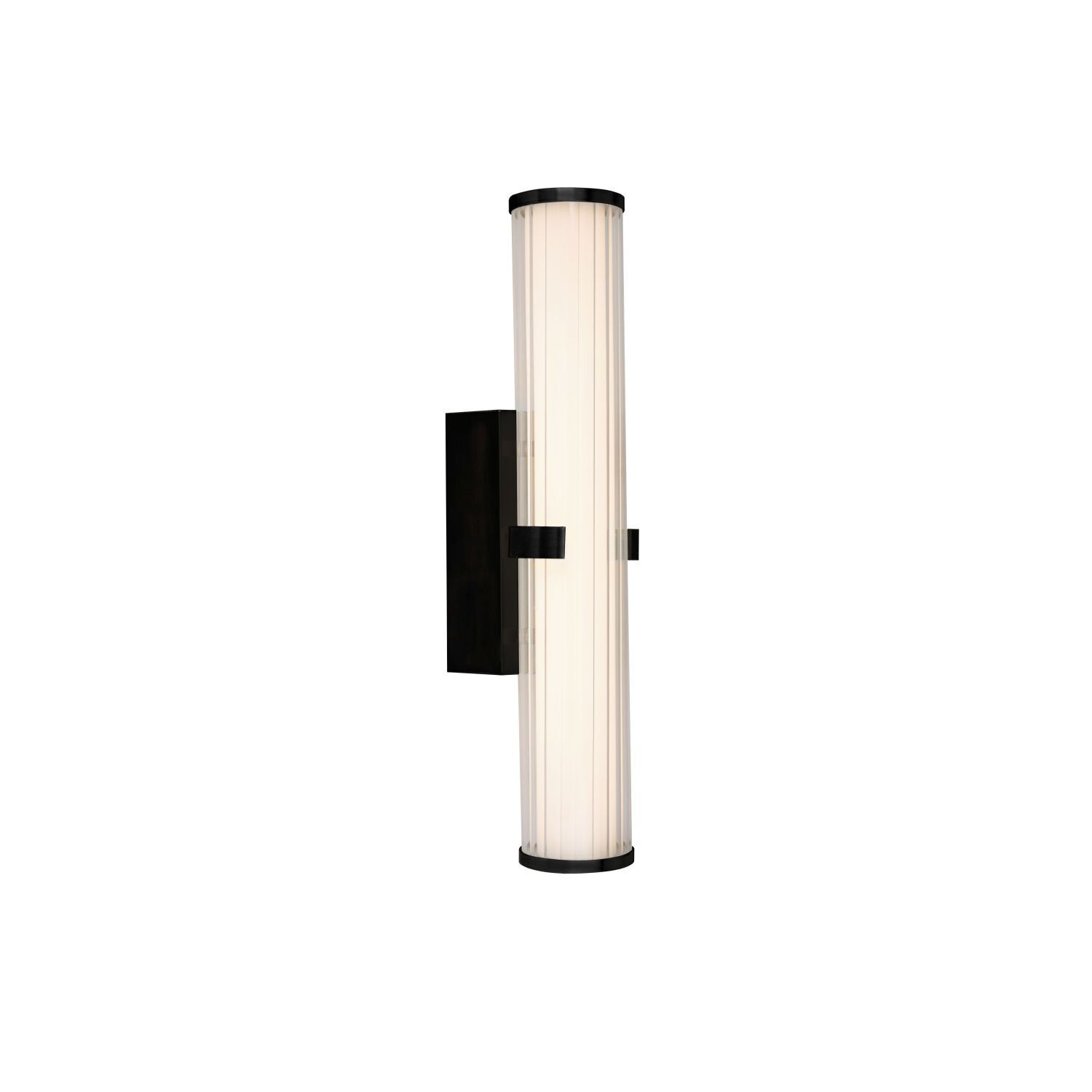 Lampe LED pour miroir IP44 verre H : 43 cm clair noir 3000 K