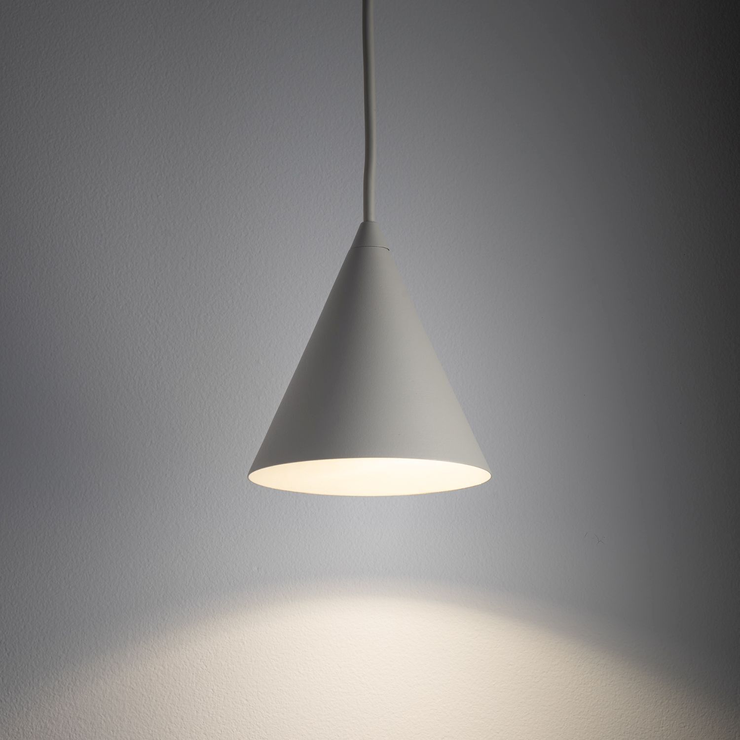 Suspension ronde gris soie Ø11 cm GU10 métal
