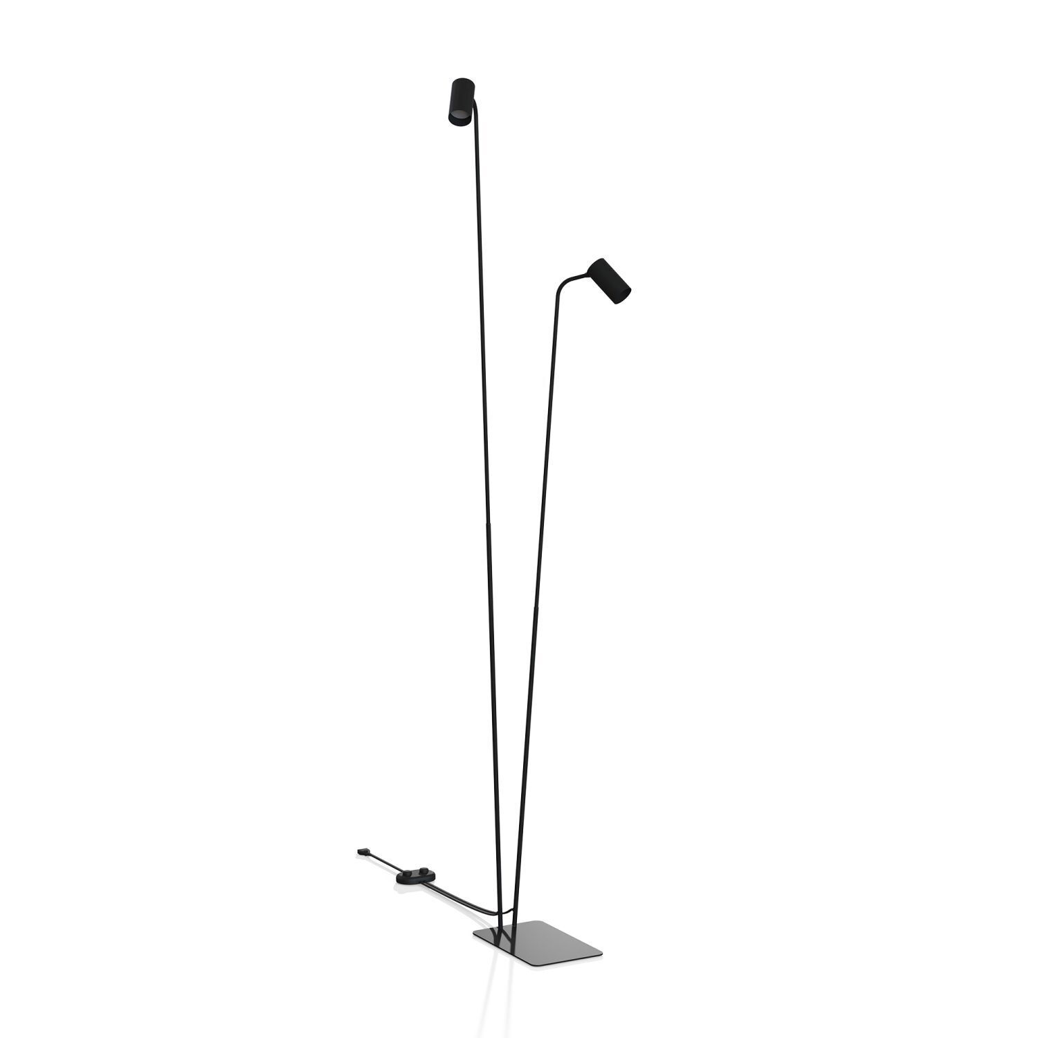 Lampadaire 2 flammes noir GU10 212-216 cm Métal