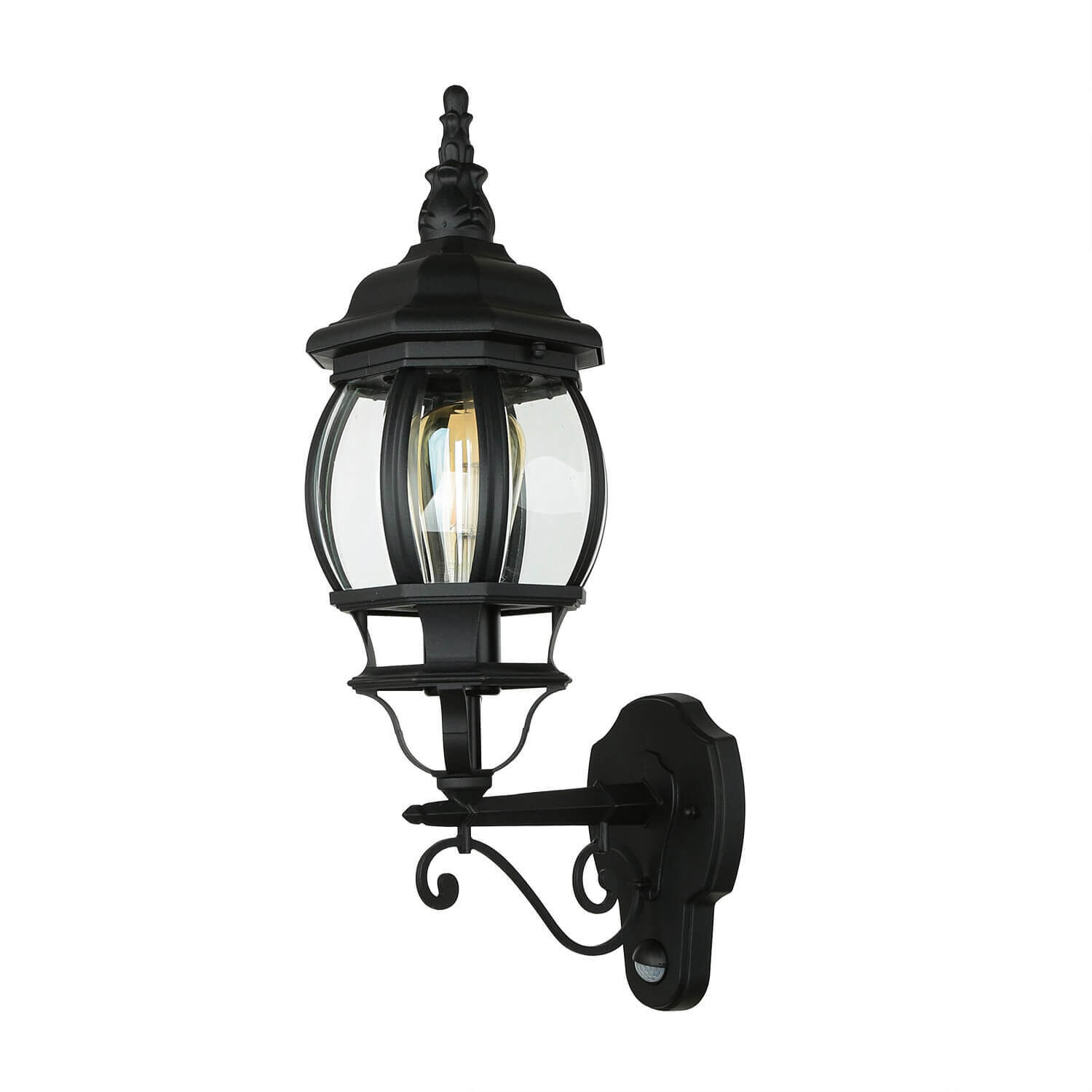Applique d'extérieur Noir E27 H : 54 cm Rustique Verre Alu Lampe, Leuchte