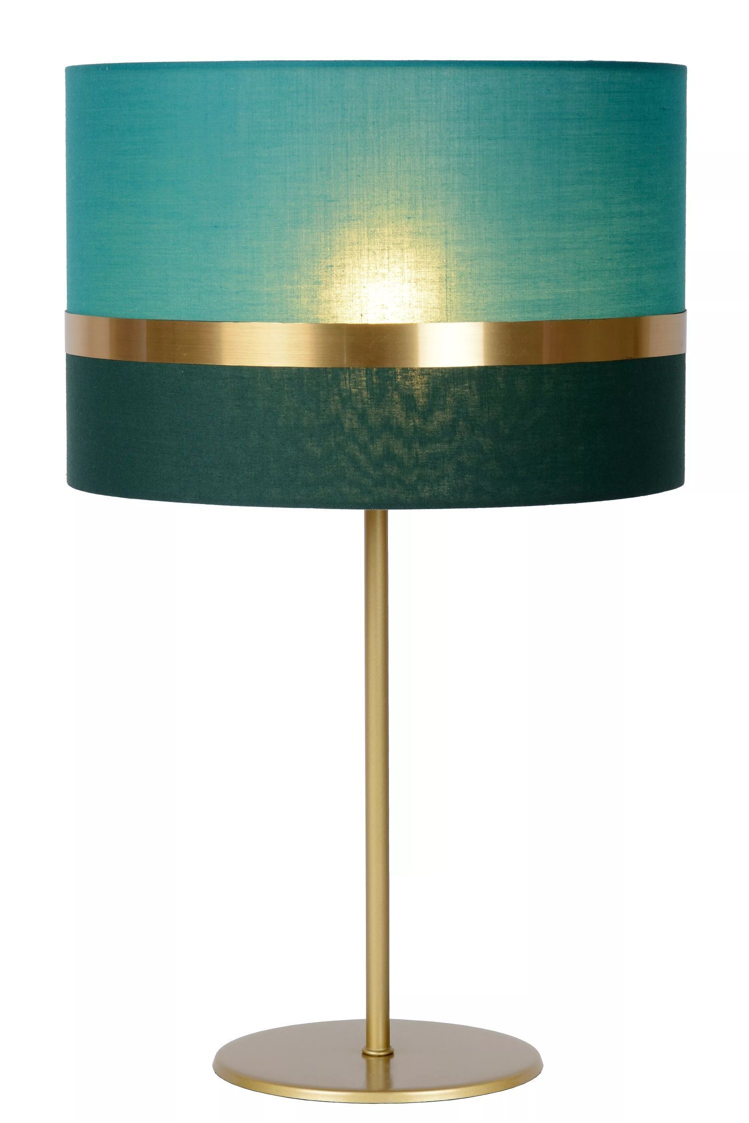 Tischlampe Stoffschirm Grün Gold 50 cm E14 blendarm Lampe, Lampenschirm, Tischlampe