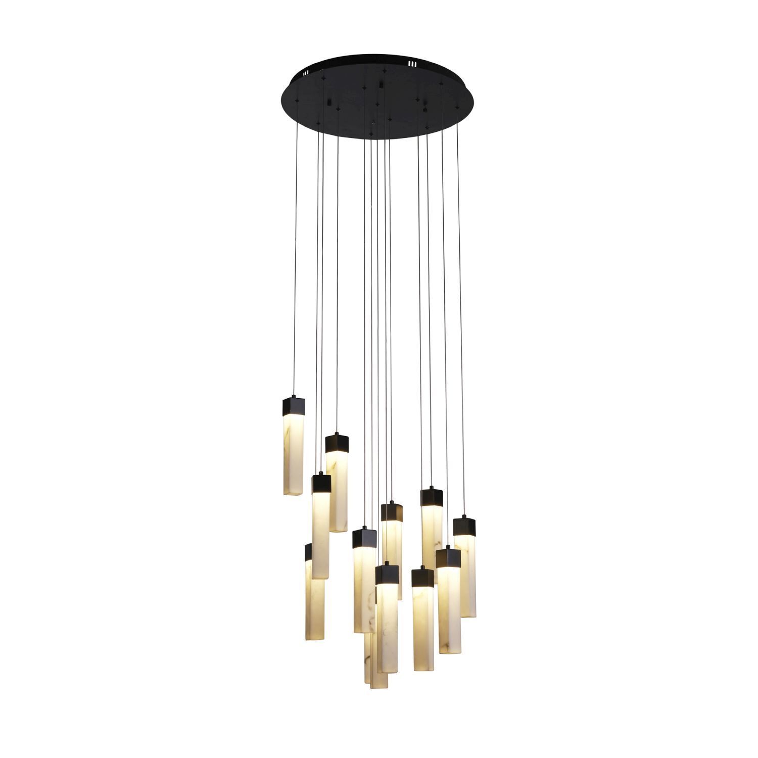 LED Lampe à suspendre Acier Résine Ø60 cm 3000 K Noir Marbre
