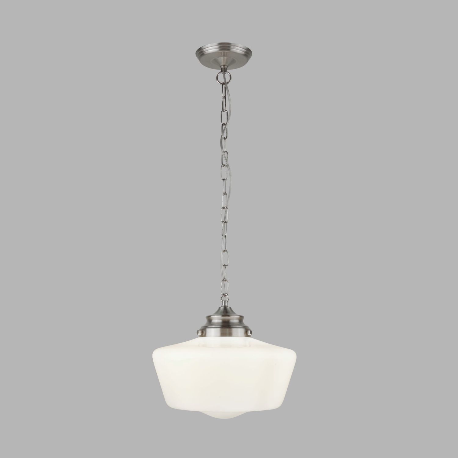 Lampe à suspendre IP44 E27 D : 30 cm en argent mat blanc verre