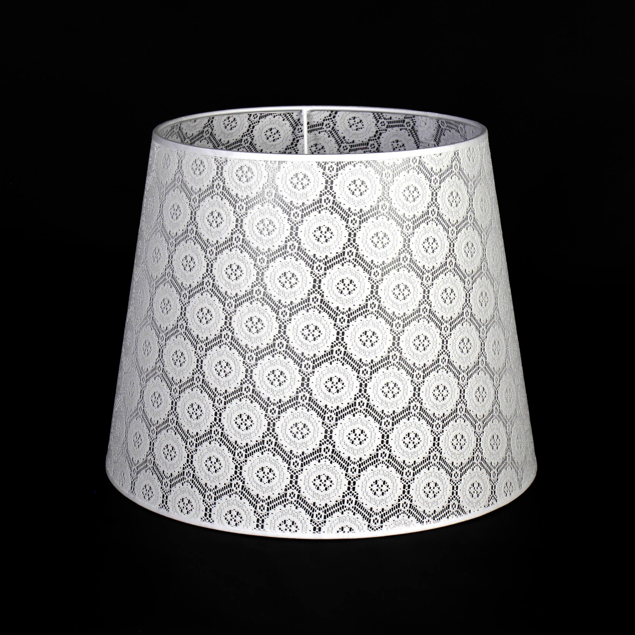 Abat-jour Lampadaire Blanc Dentelle Textile E27