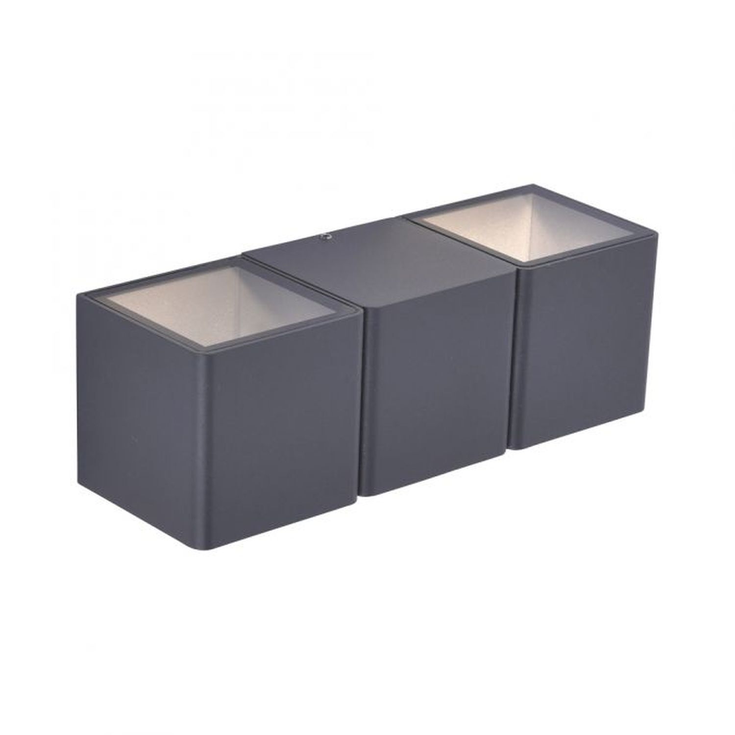 LED Wandleuchte außen Aluminium IP54 22,5 cm Anthrazit Doppeltes Waschbecken, Spüle, Schublade, Mobiliar