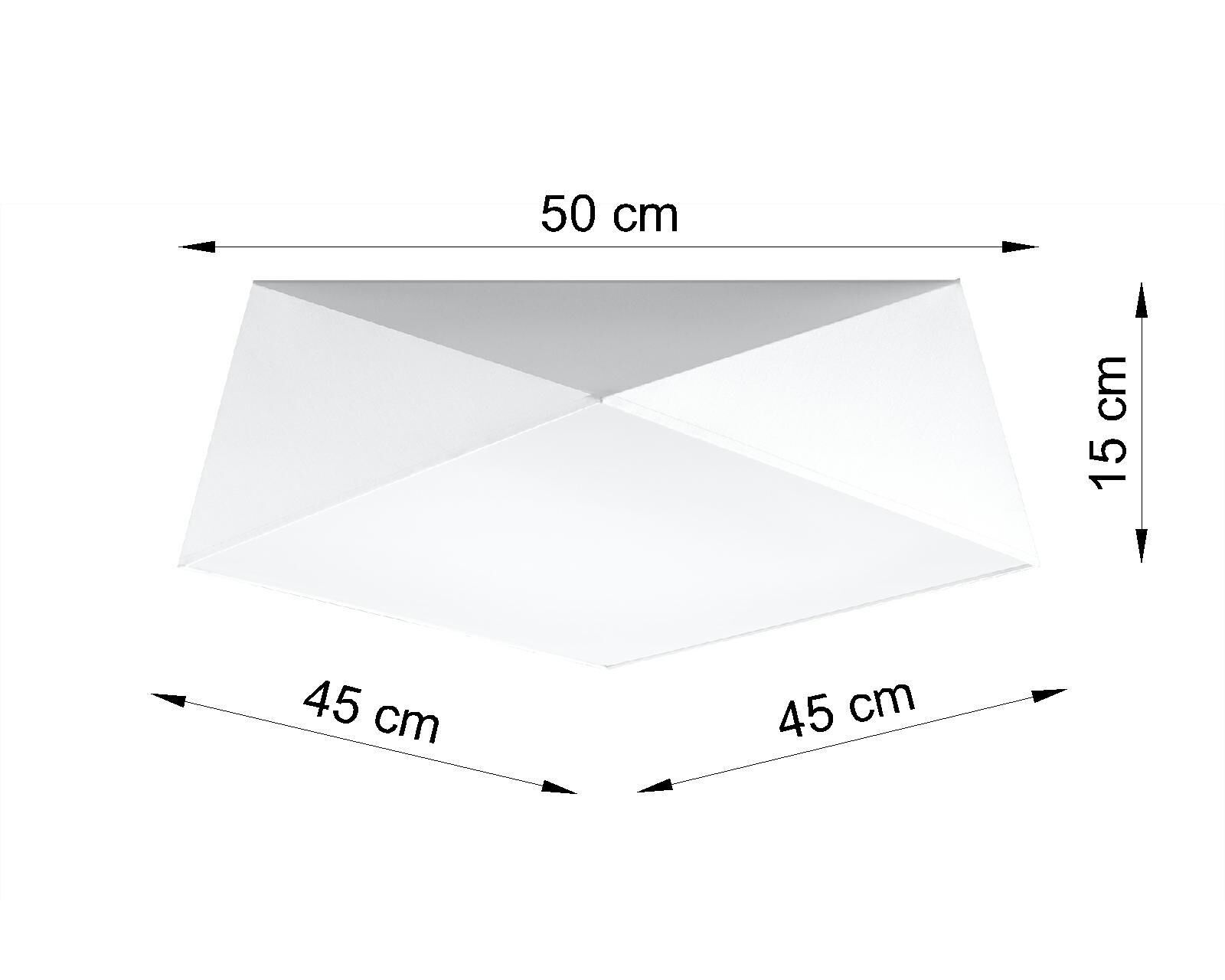 Plafonnier blanc LYNNDIE L:50cm géométrique faible éblouissement