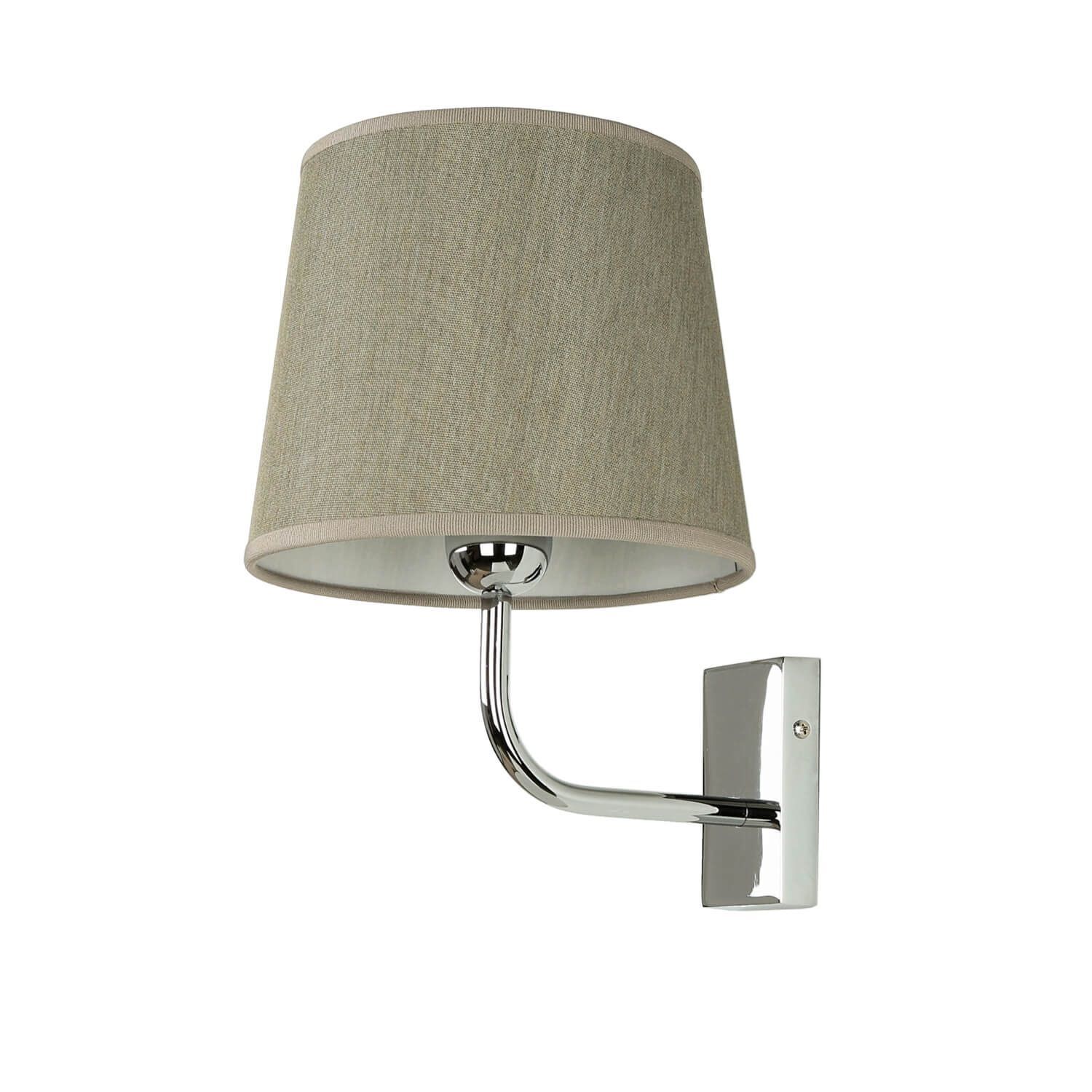 Applique en laiton E27 Beige Argent élégant Lampe, Lampenschirm