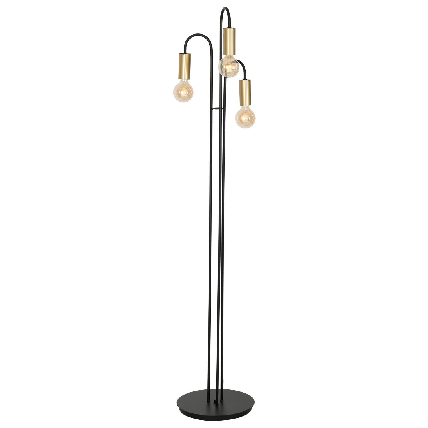 Lampadaire noir laiton 163 cm métal E27
