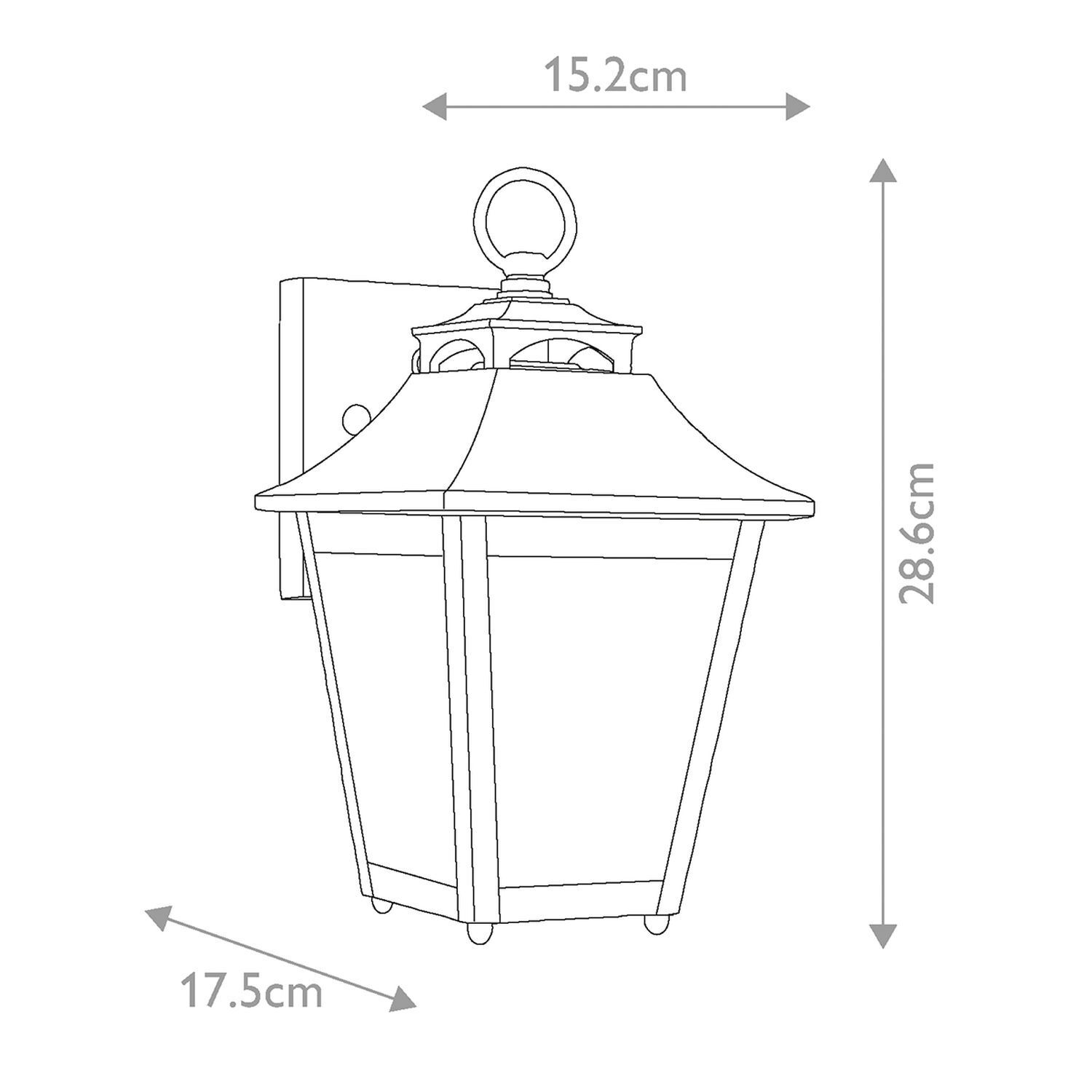 Lampe d'extérieur mur acier inoxydable verre H : 28,6 cm IP44 E27