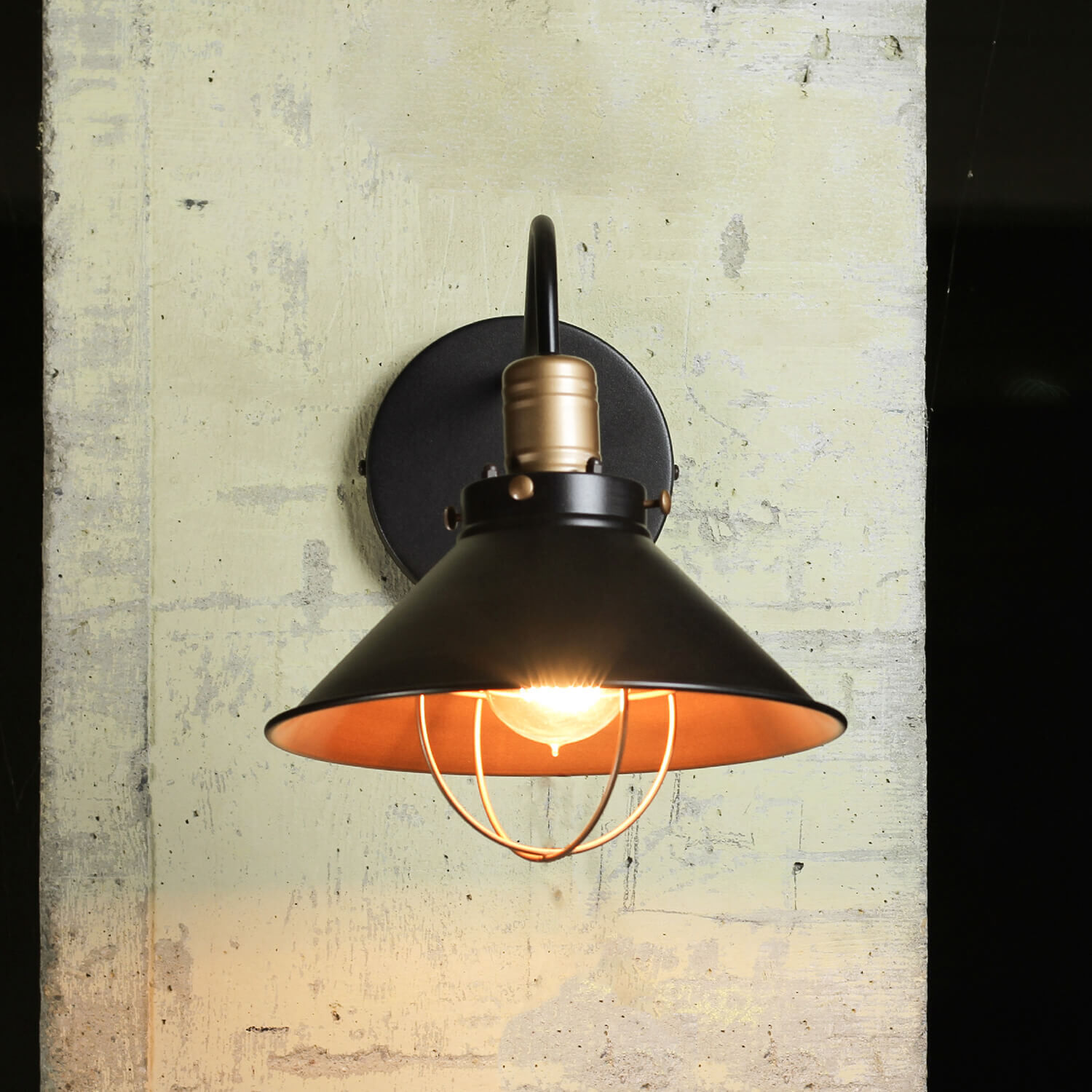 Applique industrielle Noir Cuivre E27 P:40cm LOFT Leuchte, Lampe, Lampenschirm
