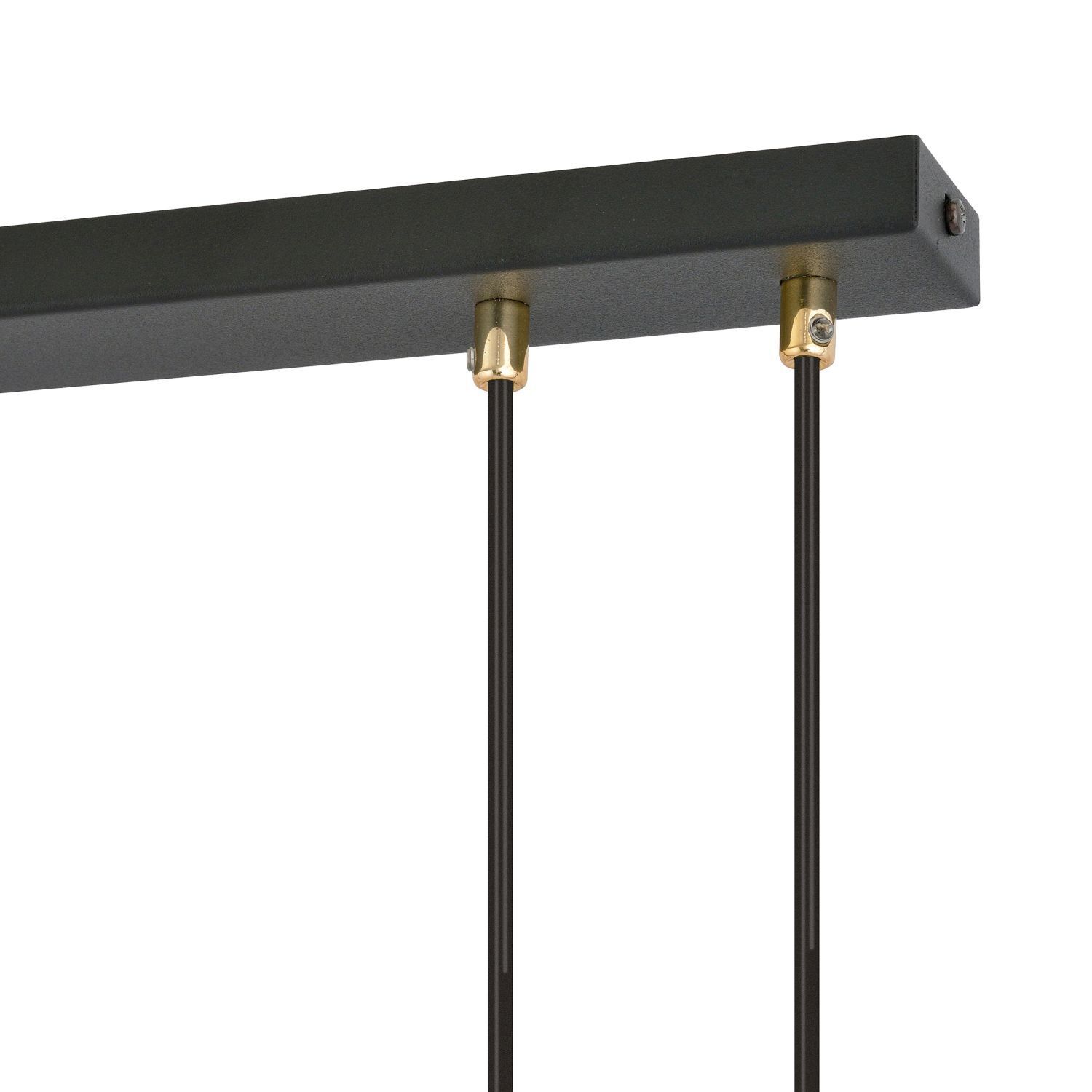 Suspension 4 flammes E14 verre métal L : 92 cm noir or