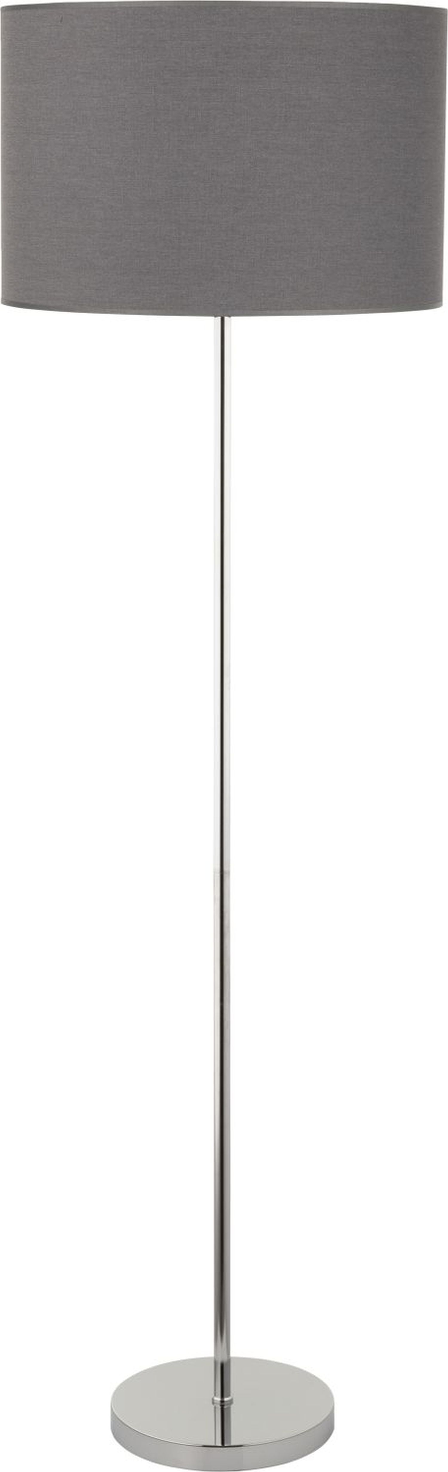 Lampadaire Tissu Abat-jour 168 cm Gris Chrome E27 HOTEL