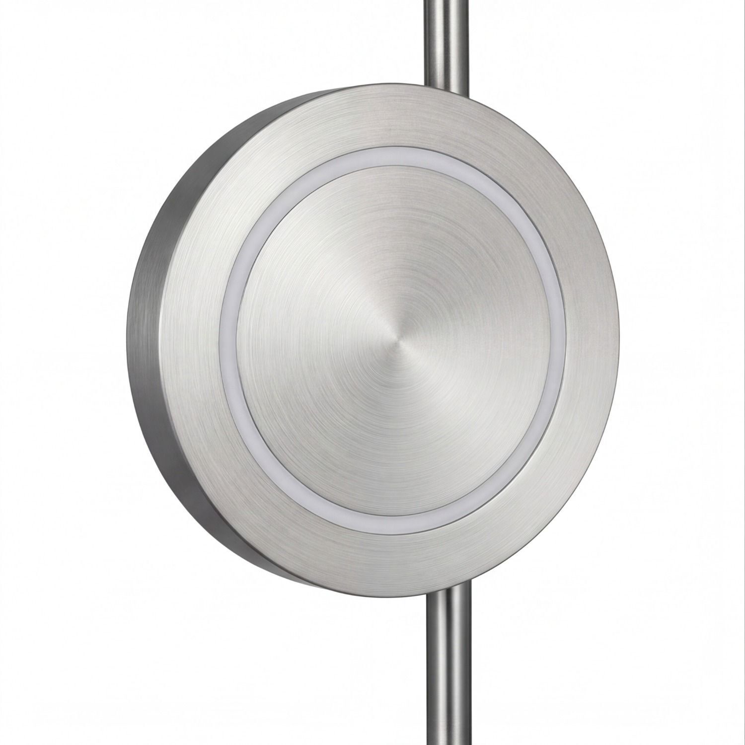 Applique LED argent H:120 cm 1008 lm 3000 K dimmable lampe, pendellampe, metall, gebürstetes aluminium, runder scheibe