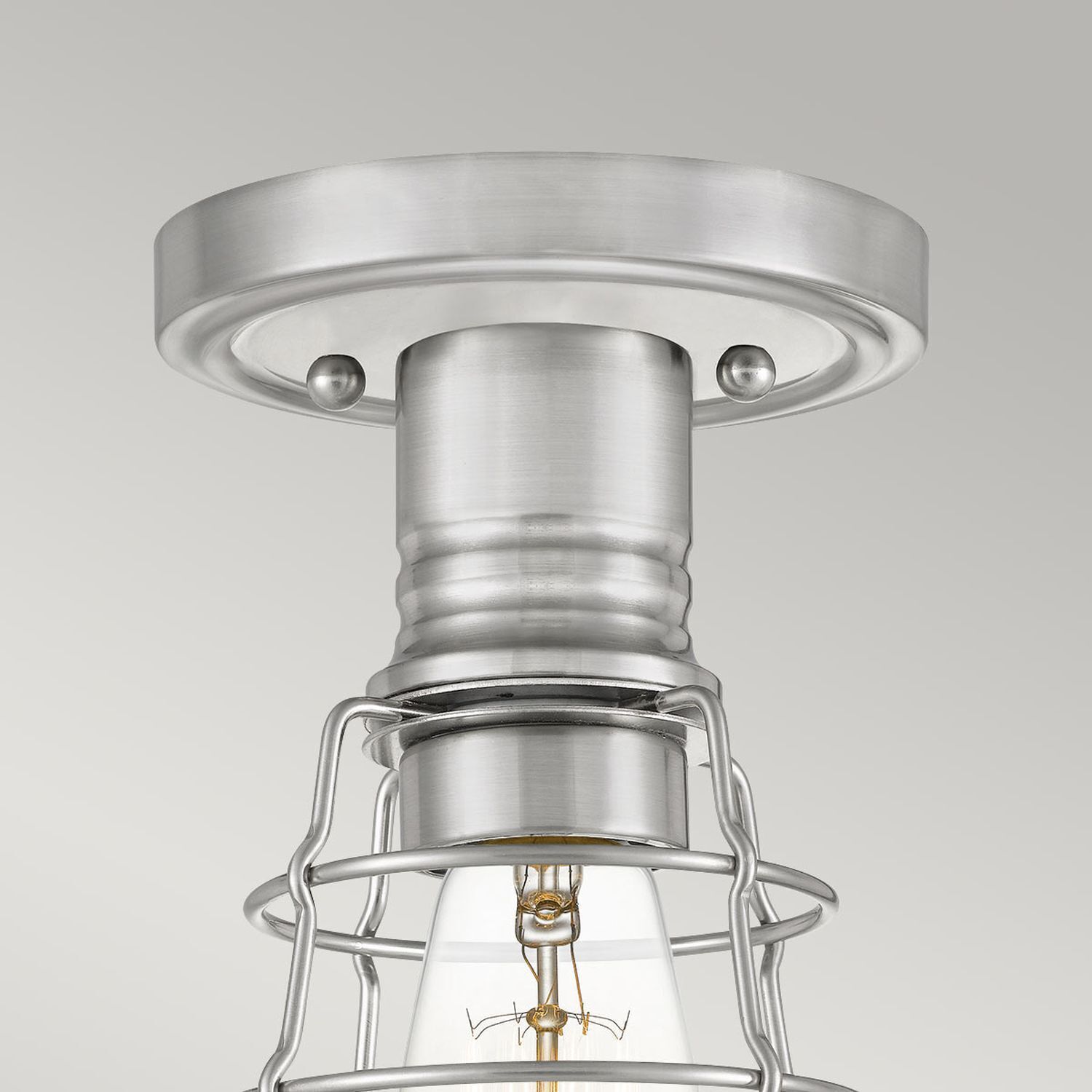 Plafonnier en métal Ø 14,5 cm petit nickel brossé