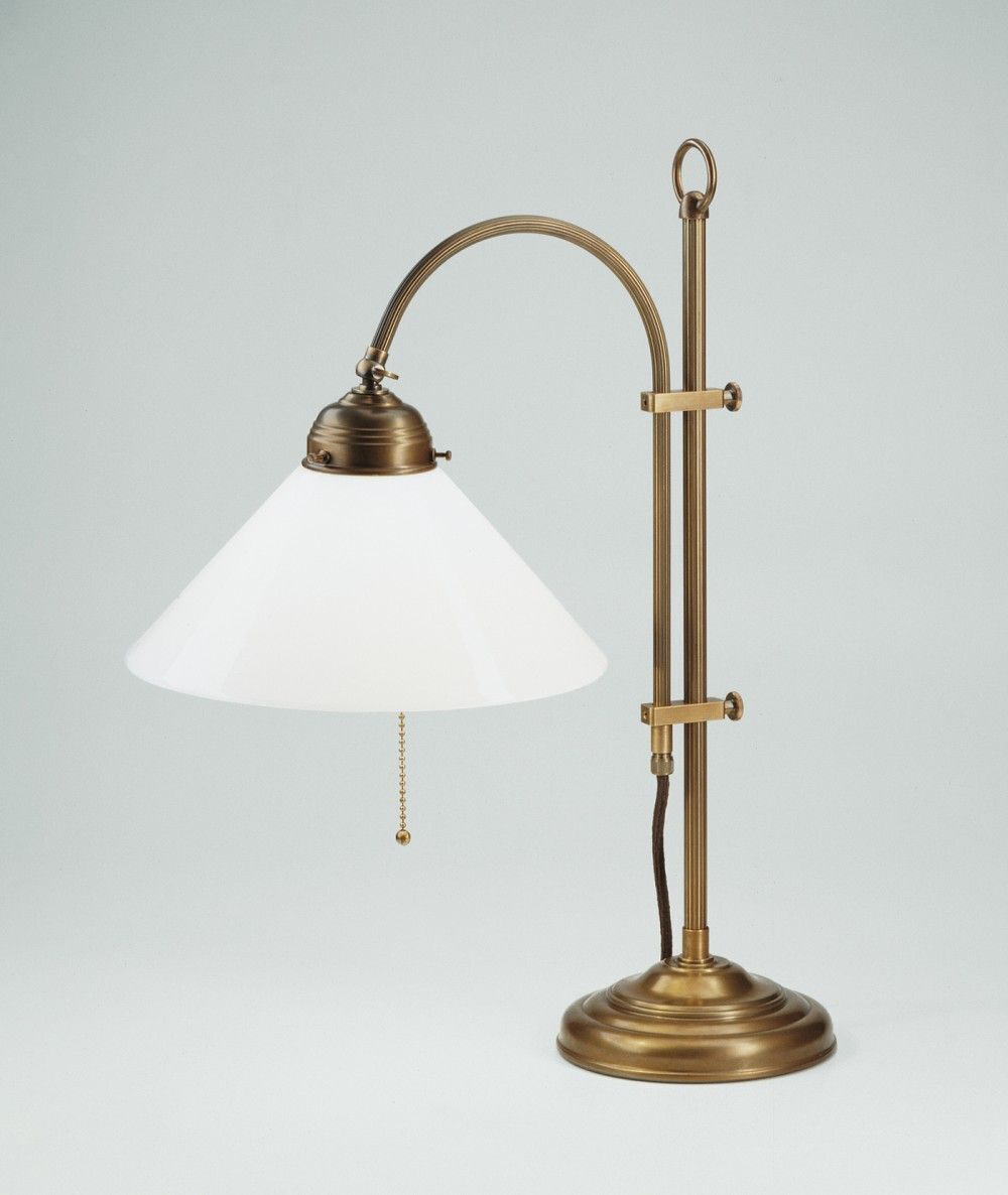 Lampe de table Premium laiton verre anti-éblouissement Interrupteur à tirette