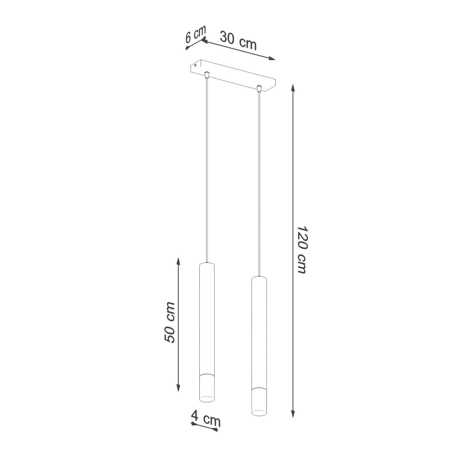 Lampe à suspendre Moderne 2 flammes G9 étroite Noir