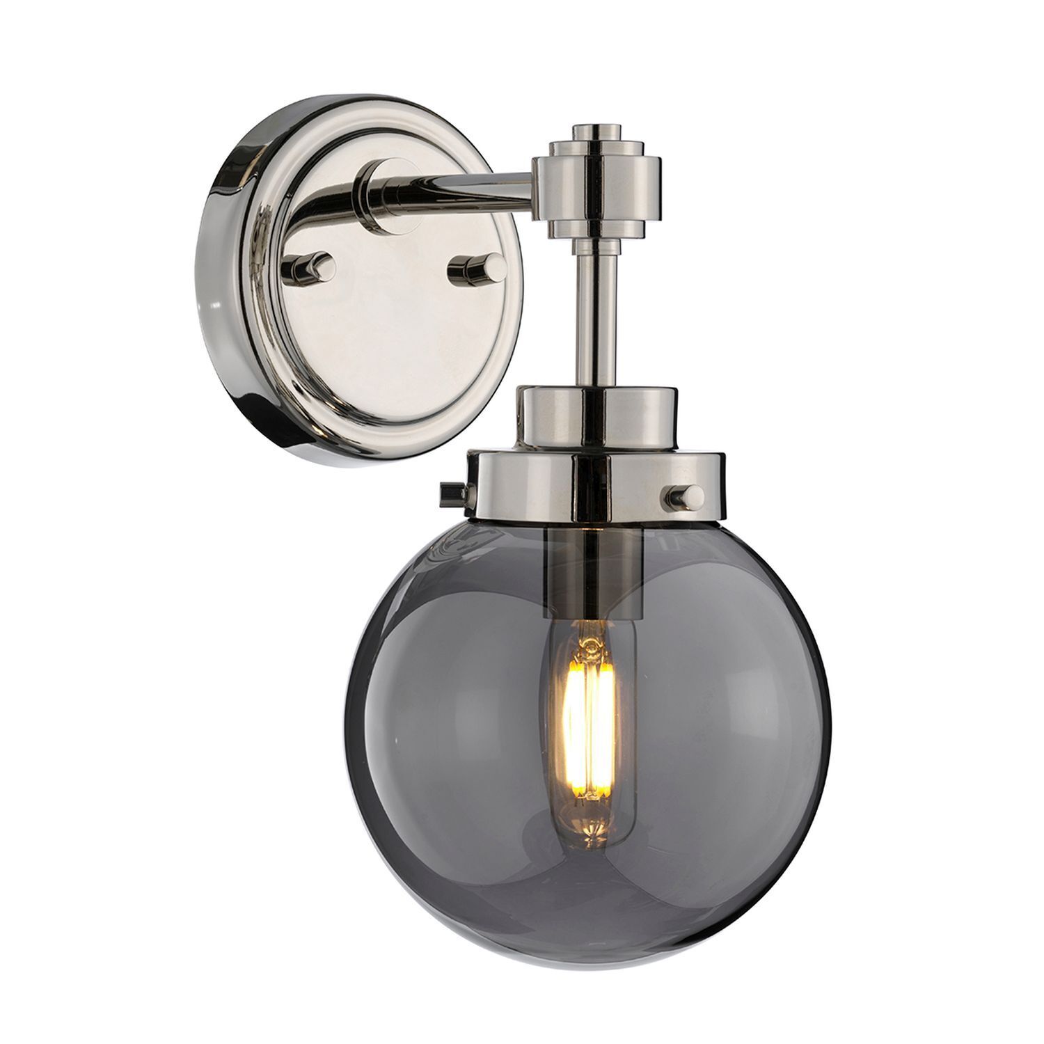 Wandlampe, Wandlampe Glas, Chromstahl, Glaslampe, Wand-Deckenleuchte