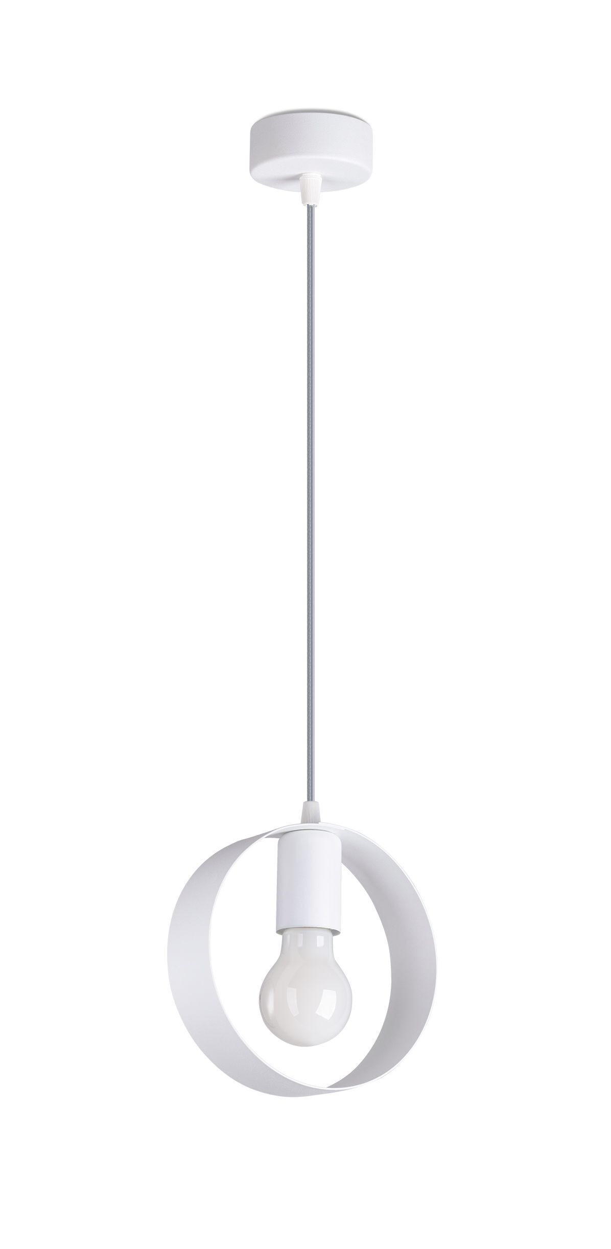 Lampe à suspendre Moderne ronde Ø 18 cm Métal blanc E27 HIAS