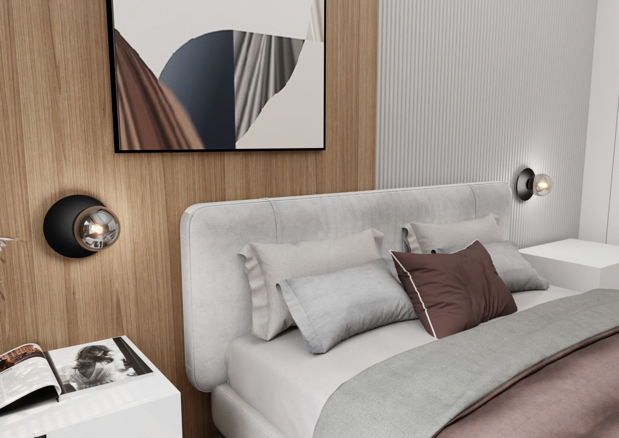 Applique verre fumé métal Ø 20 cm rond E14 sphère abat-jour Kissen, Dekoration für Zuhause, Innenarchitektur, Kopfkissen, Couch