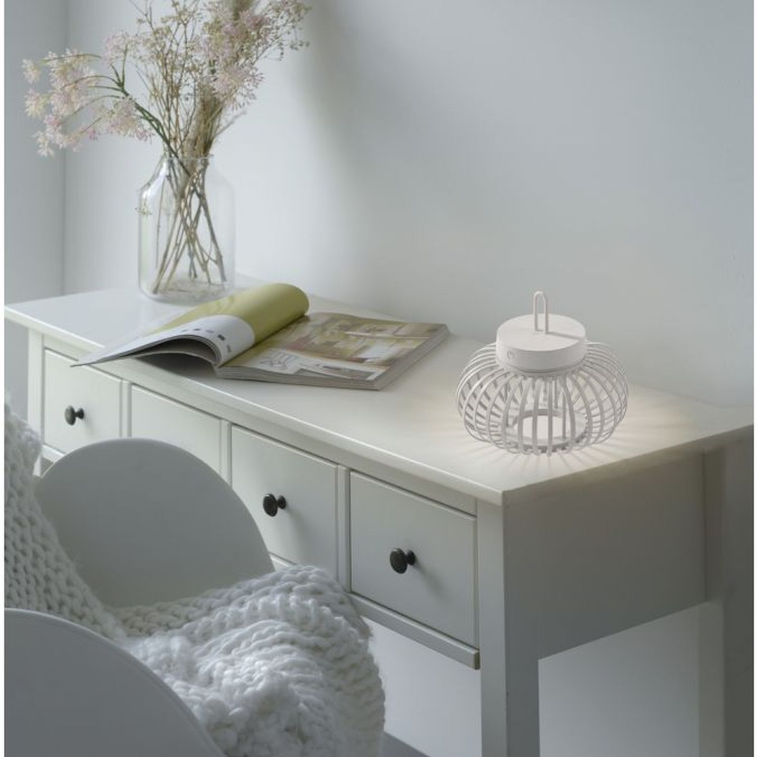 Lampe de table LED rechargeable Dimmer Touch 22 cm IP44 2 W blanc Moebel, Tabelle, Anrichte