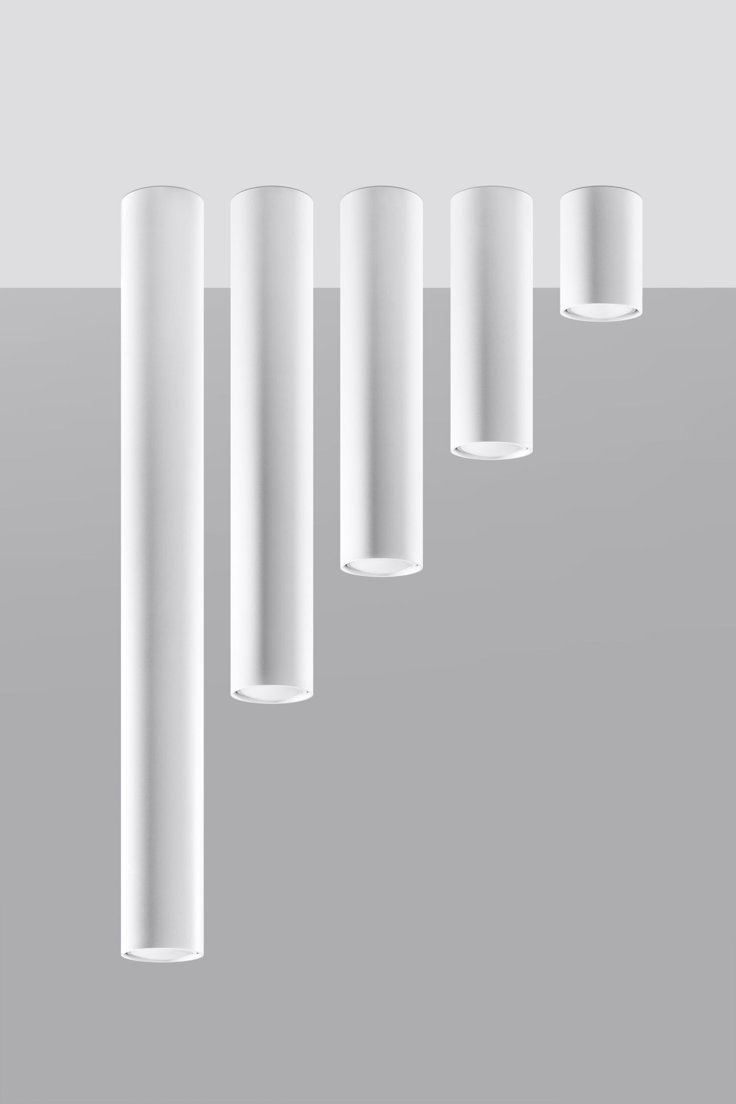 Spot Plafonnier Blanc 40 cm de haut Ø 6 cm Métal Moderne