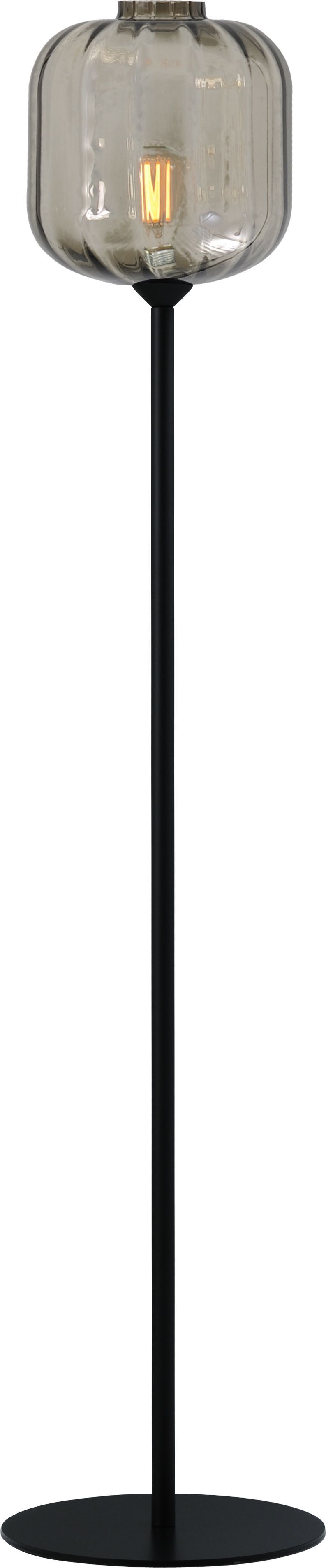 Lampadaire noir verre métal 163 cm pour E27 ELYA
