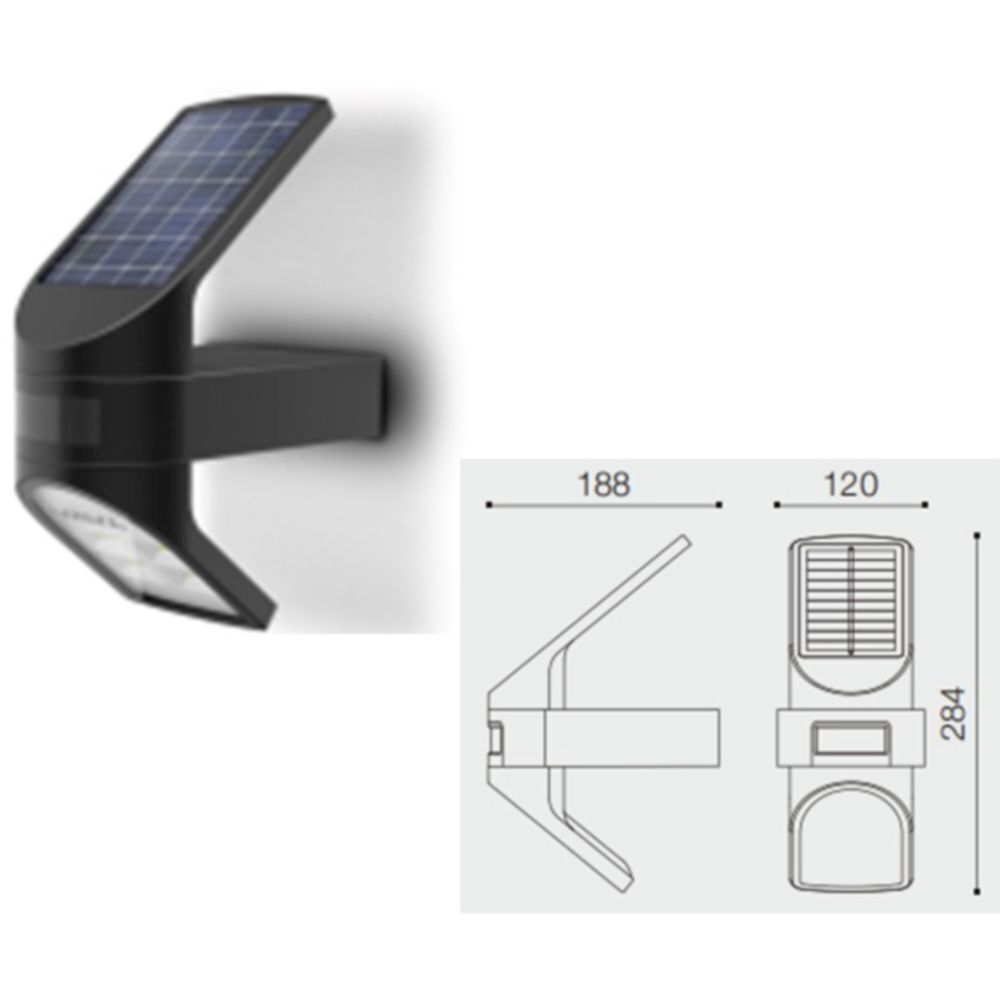 Lampe solaire détecteur de mouvement LED 4000 K jardin maison