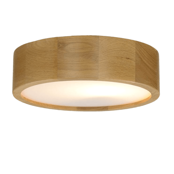 Plafonniers ronds Wandleuchte, Holz, runder Beamer, Deckenlampe, Eichendekor