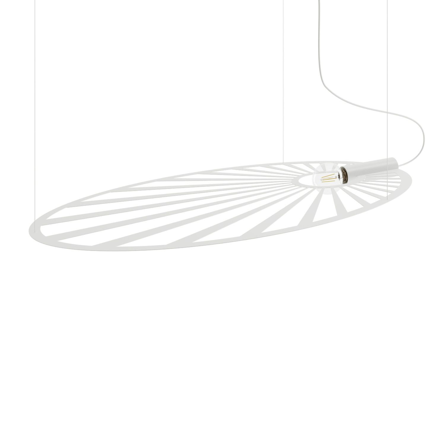 Lampe à suspendre Blanc 110 cm de long ovale Design moderne Métal E27