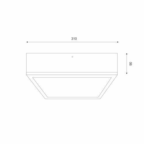 Lampe de plafonnier en bois à faible éblouissement Abat-jour en verre E27 L:31 cm carré Lampe de plafonnier en bois à faible éblouissement Abat-jour en verre E27 L:31 cm carré