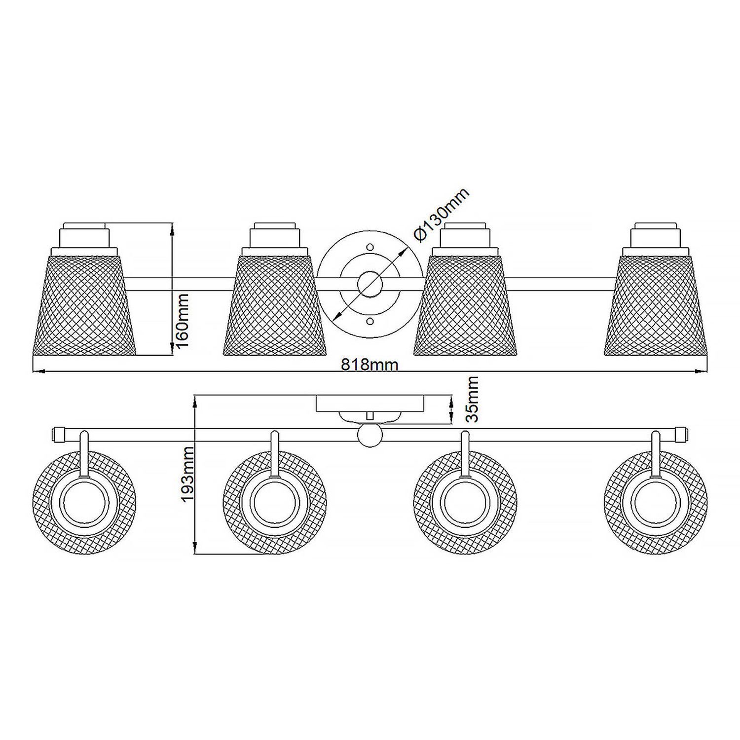 Lampe de salle de bain LED G9 IP44 3000 K L : 81,8 cm Chrome VARDA Maschine, Sprach, CAD-Diagramm, Diagramm, Rad