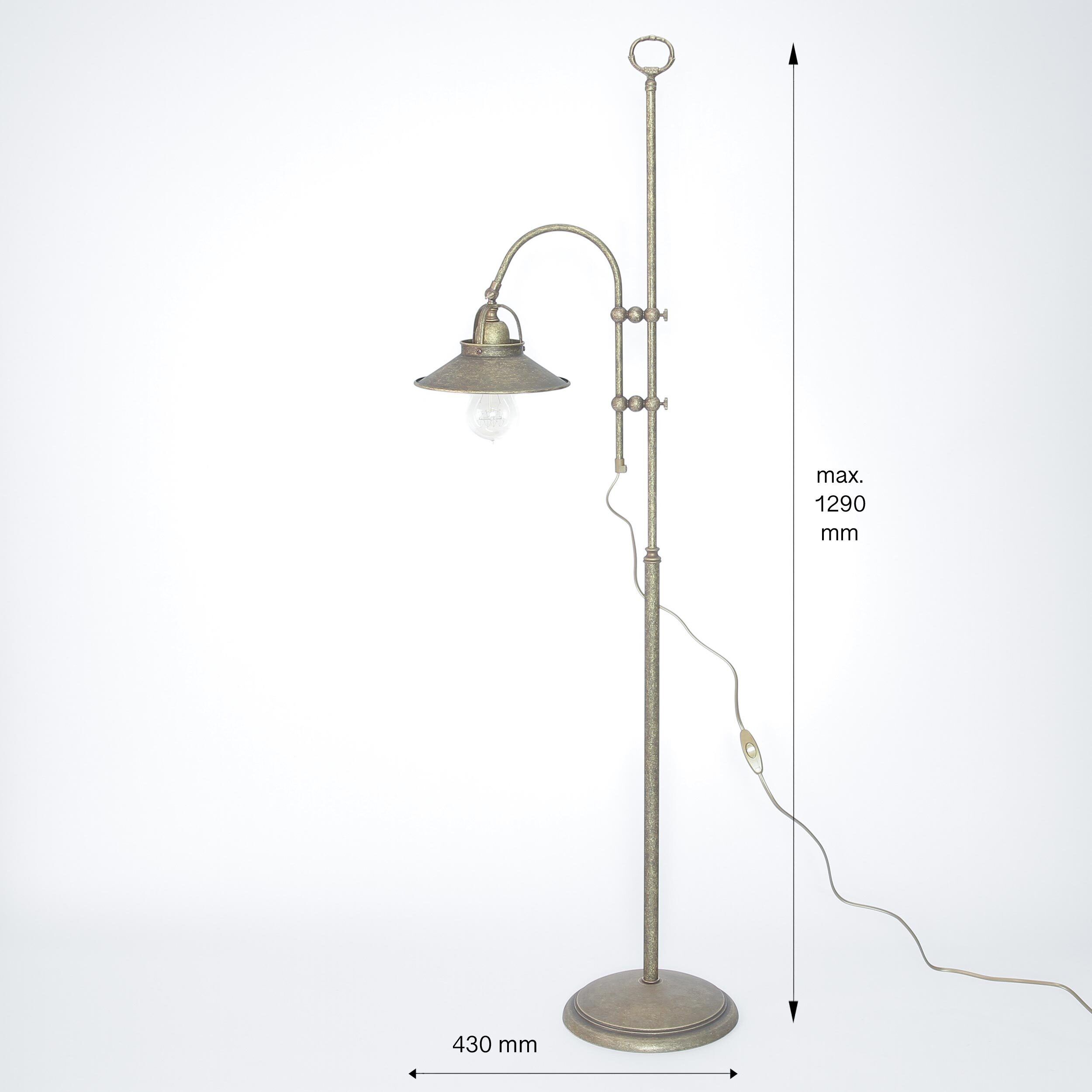 Stehlampe Bronze Antik aus Echt-Messing Lampe, Lampenschirm