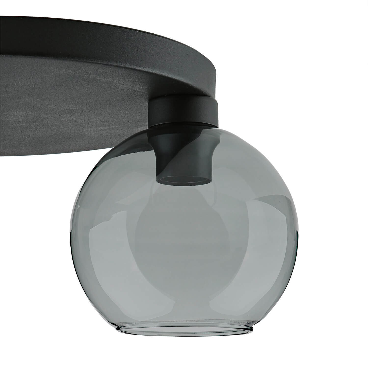 Plafonnier verre en graphite 3xE27 Lampe KALETE