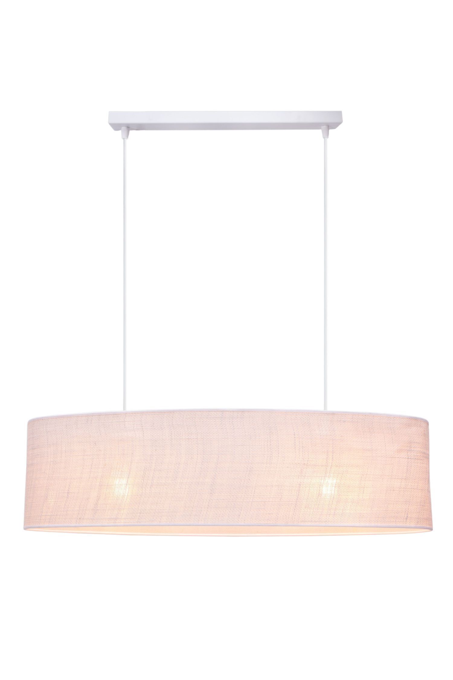 Suspension chaleureuse Abat-jour en tissu 2 flammes E27 70 cm Lampe