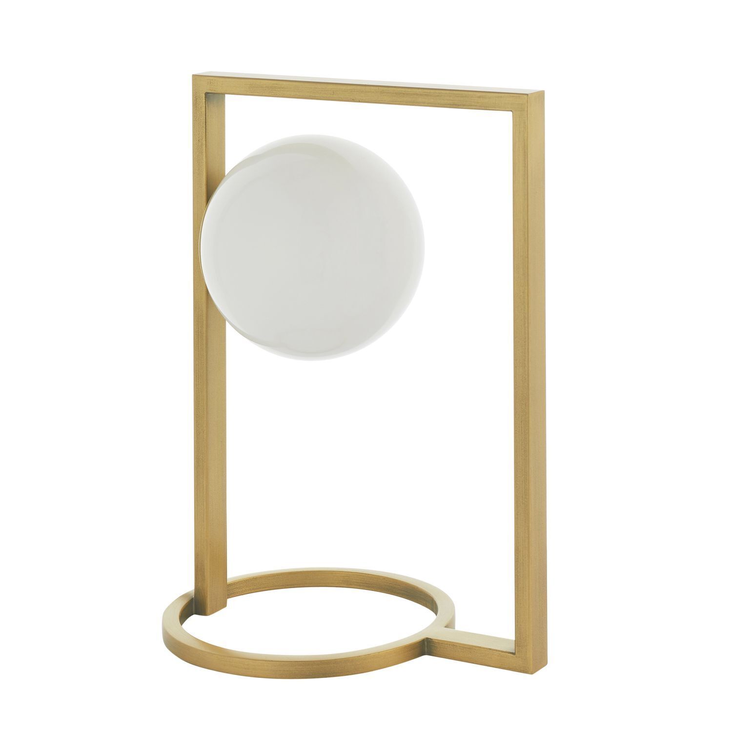 Lampe de table verre métal 30 cm en or blanc Abat-jour sphérique G9