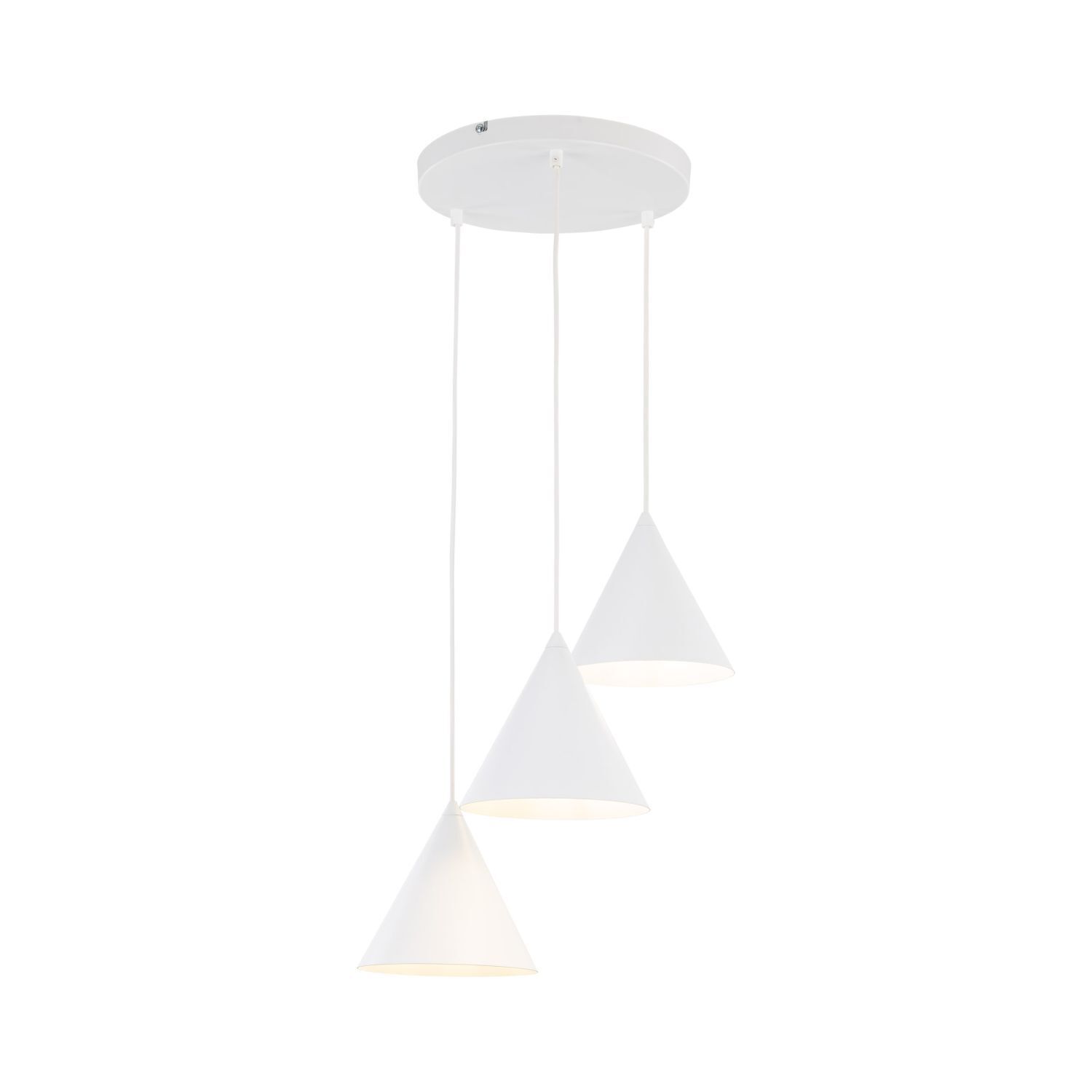 Lampe à suspendre Blanc Métal Ø 42 cm 3 flammes design rétro