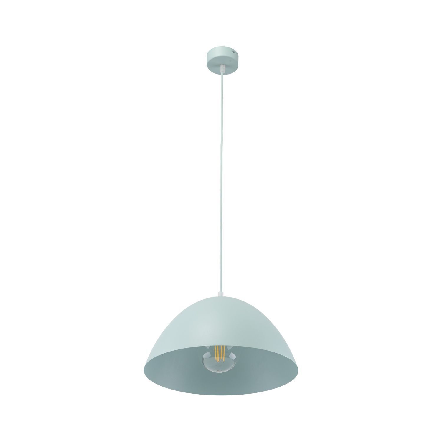 Suspension métal E27 ronde Ø 34 cm H : max. 165 cm Menthe