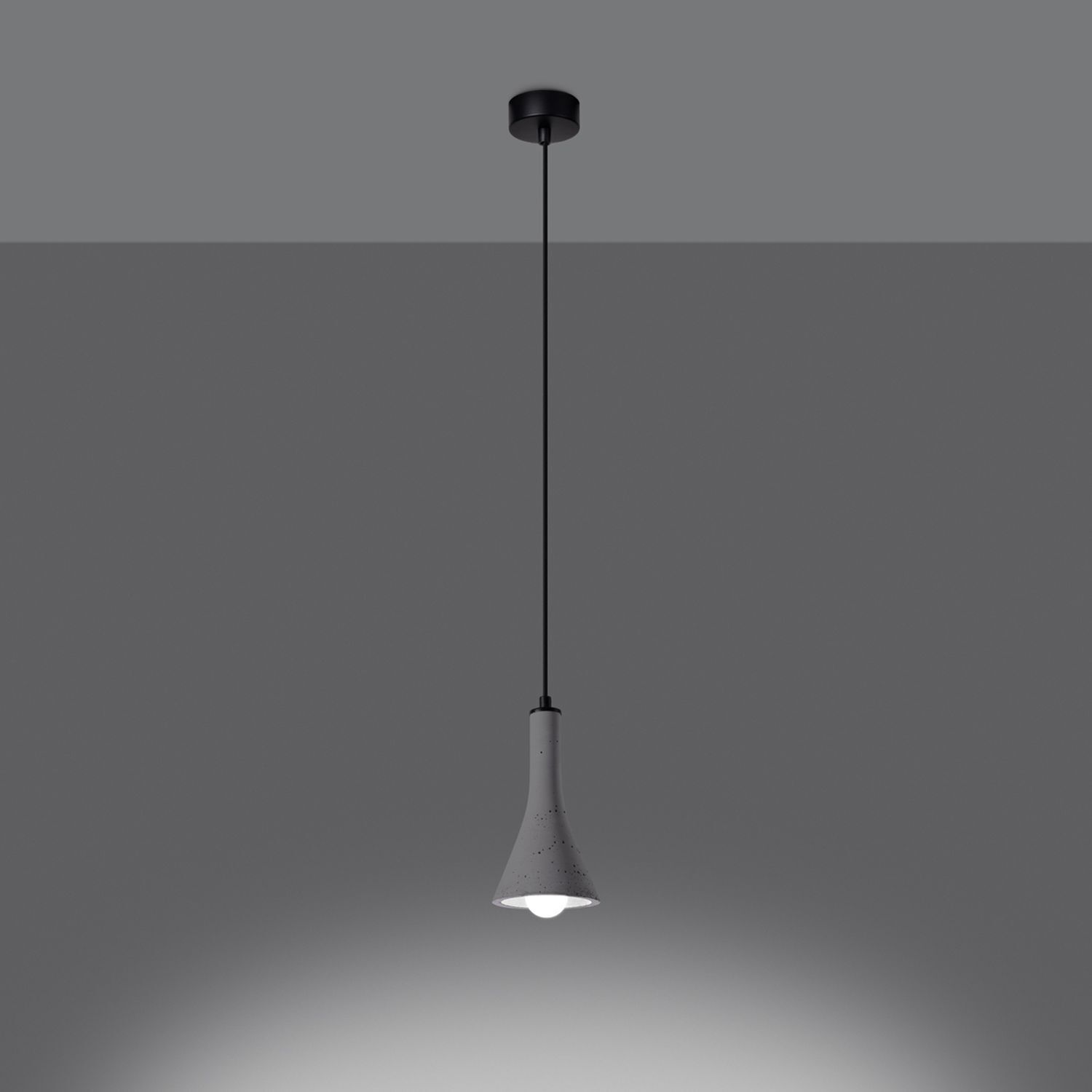 Hängelampe Beton Stahl Grau Schwarz E14 L:12 cm pendant light, hängelampe, grau finish, betonoptik, einzelne glühbirne