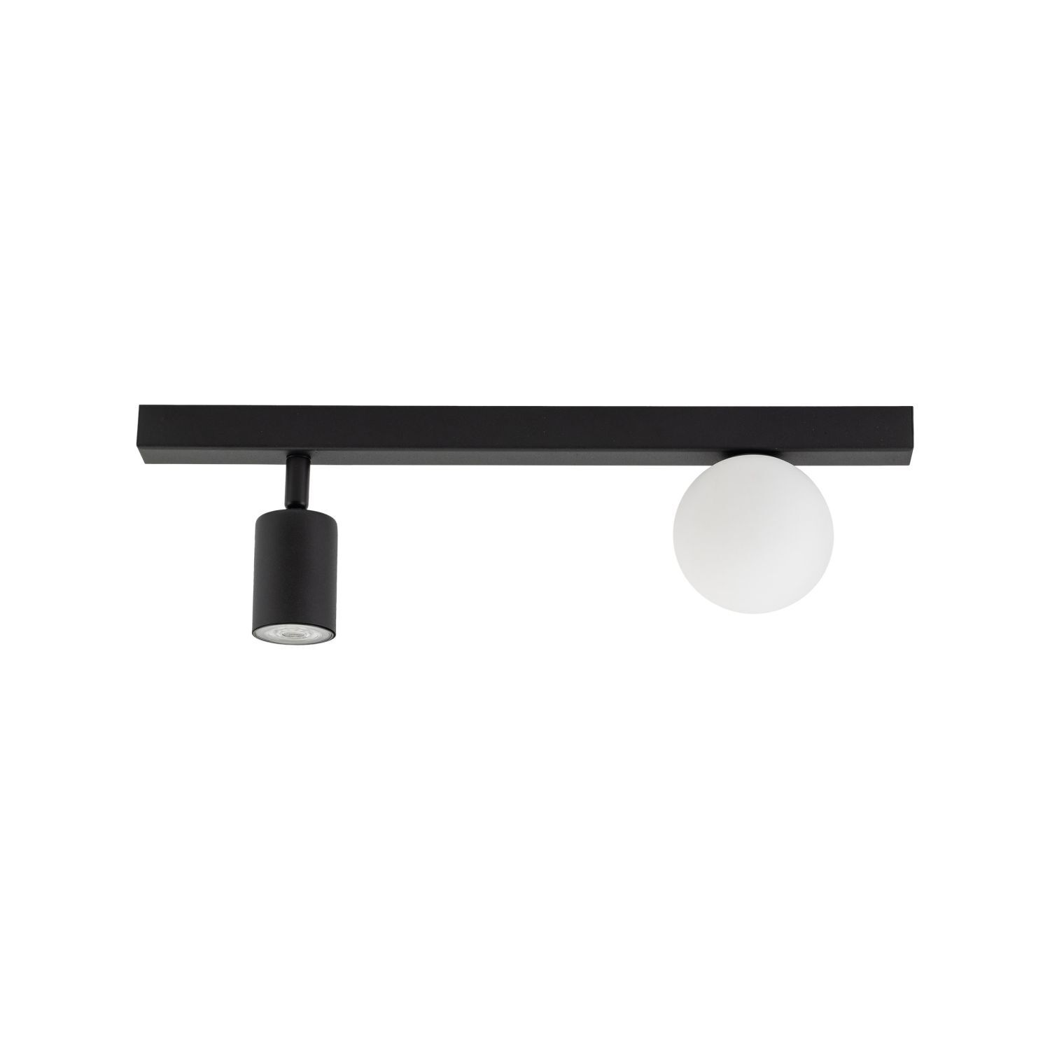 Spot de plafond verre métal 49 cm noir blanc GU10 + G9