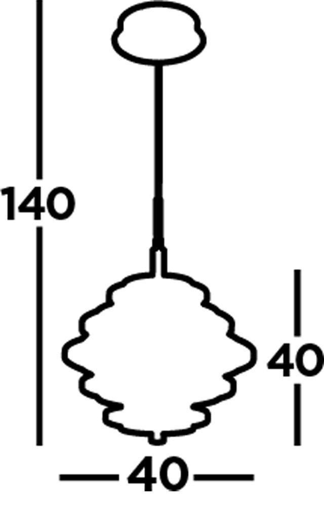 Suspension LED Noir Or 2700 K rond Ø 40 cm Métal
