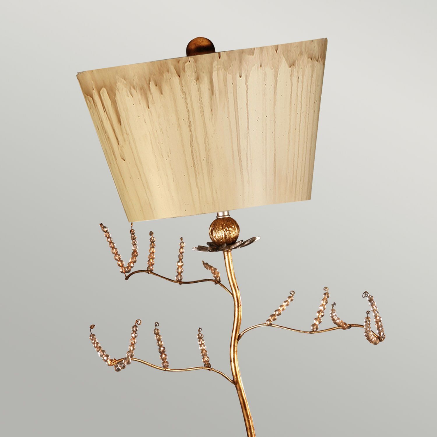 Lampe de table métal tissu en argent crème 91cm artistique Lampe, Lampenschirm