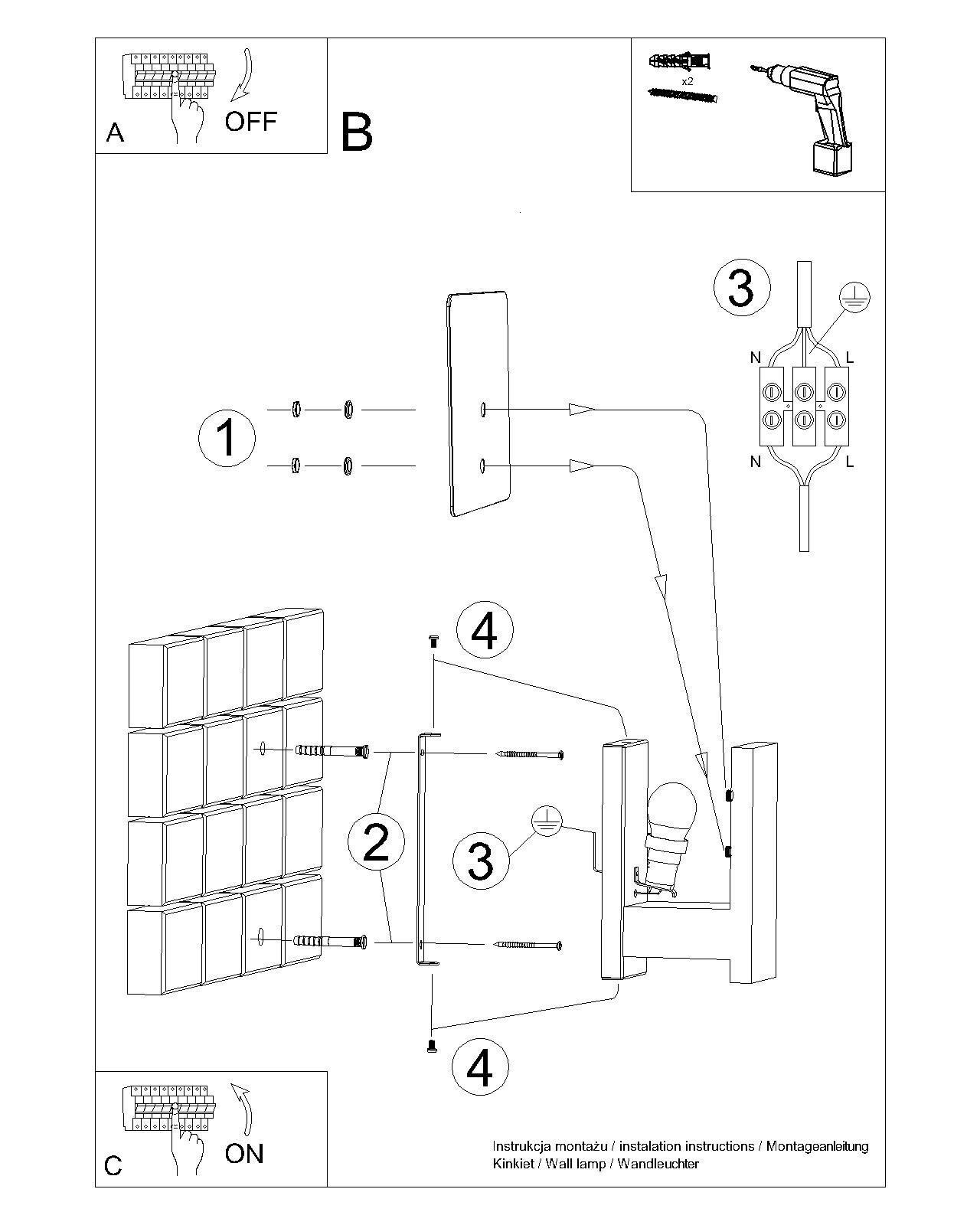 Applique murale verre bois faible éblouissement E14 blanc wengé confortable