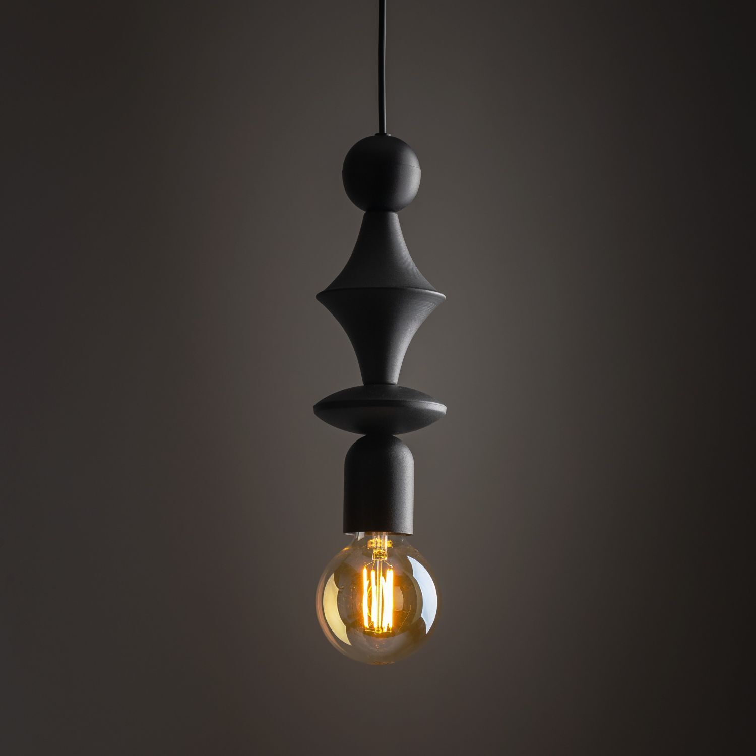 Lampe à suspendre noire métal Ø10 cm E27 minimaliste