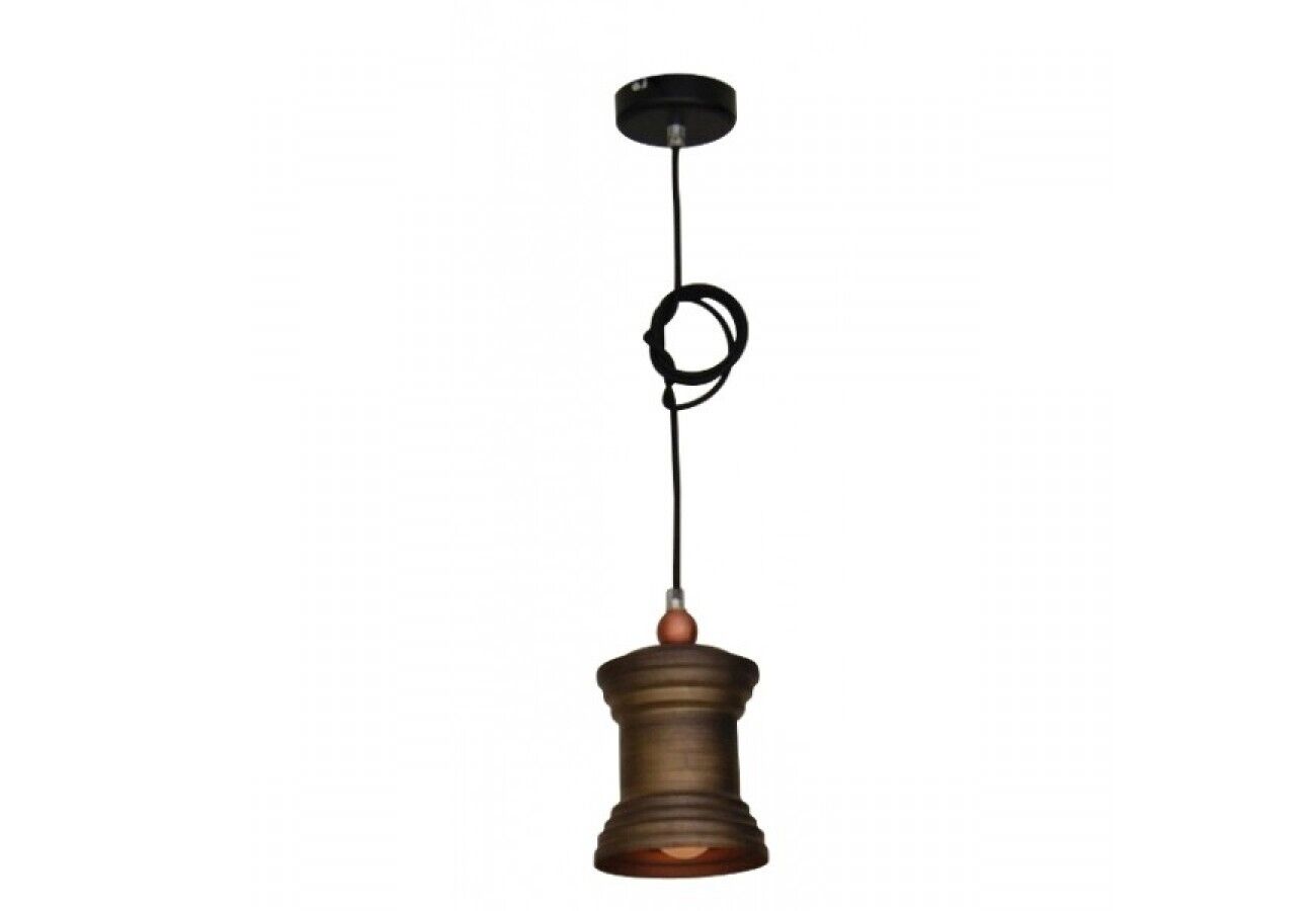Suspension rustique Kelila en brun-beige Lampe