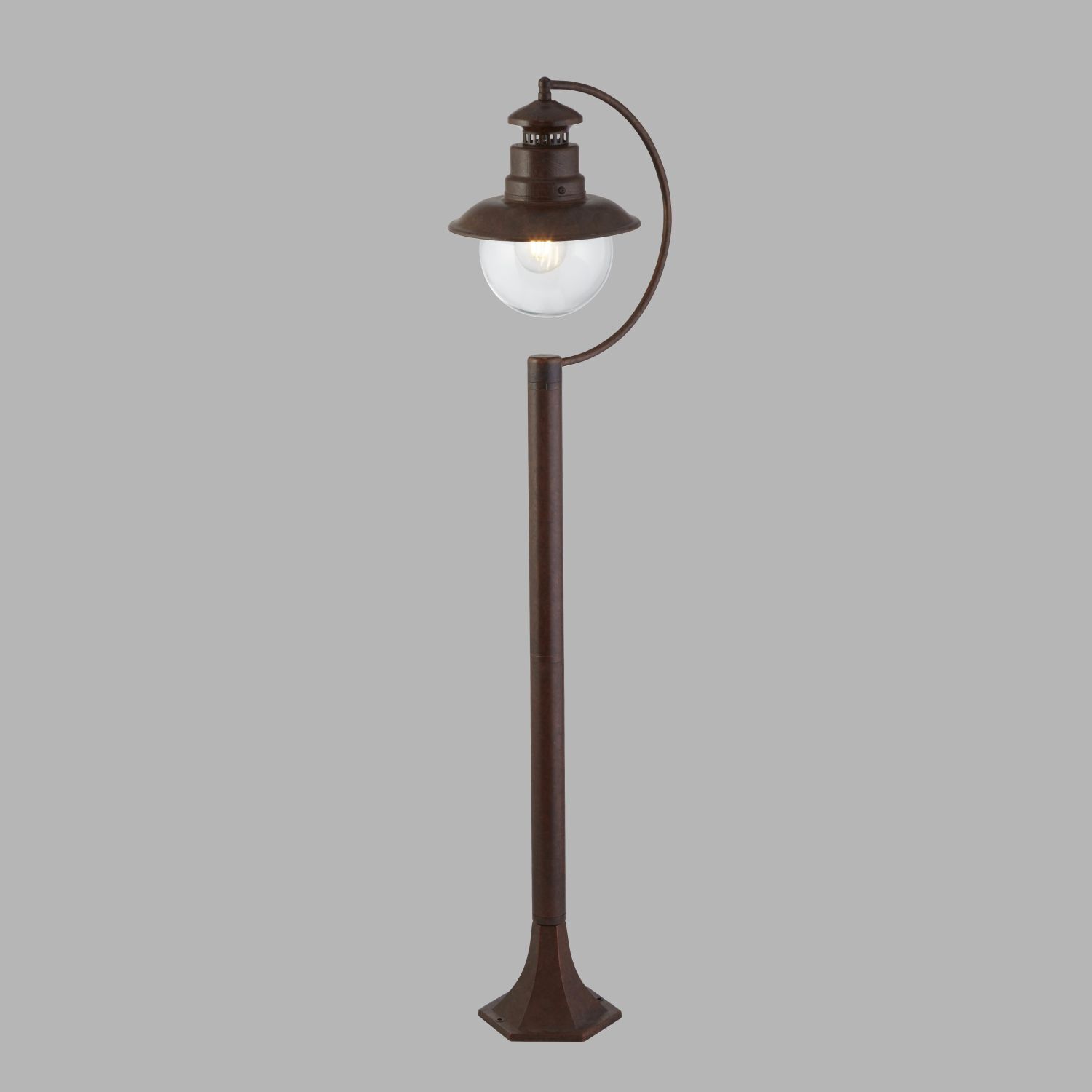 Lampe d'extérieur jardin IP44 E27 110 cm brun rouille verre métal