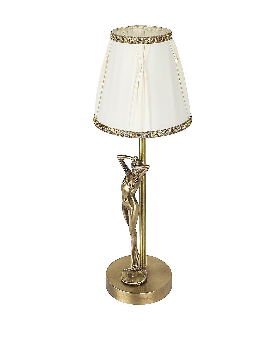 Lampe de table élégante DONNE Classique Laiton véritable Lampe, Tischlampe, Lampenschirm