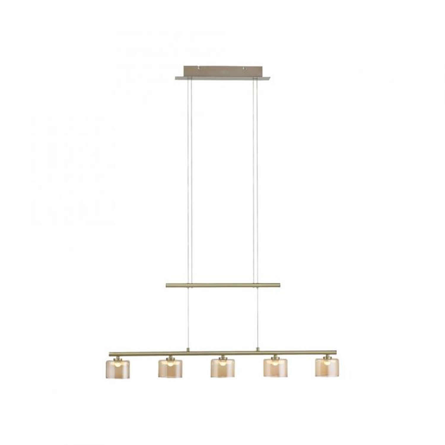 Suspension LED verre ambre faible éblouissement 80 cm 20 W