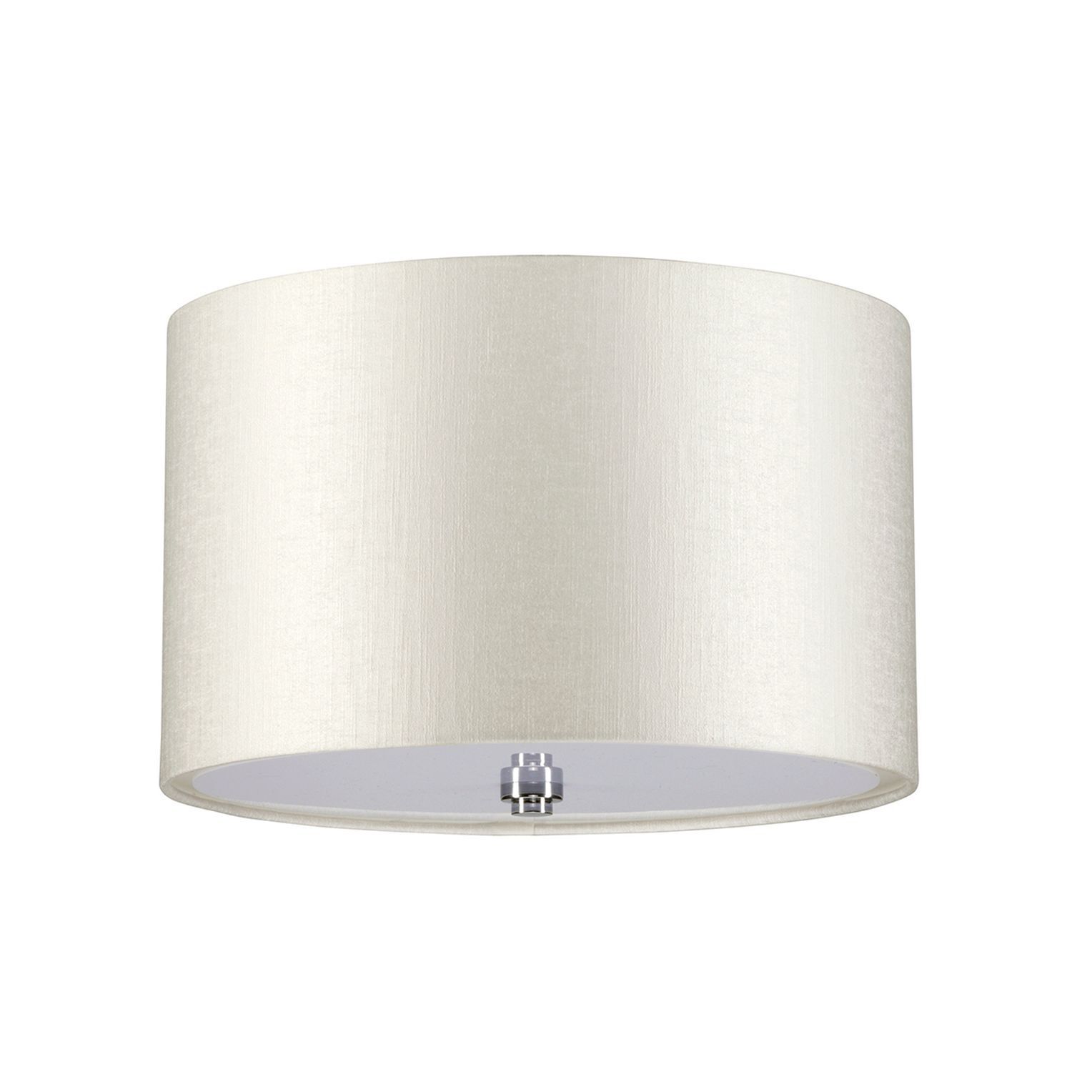 Plafonnier Tissu rond Ø36cm Crème Chrome Moderne VARINDA